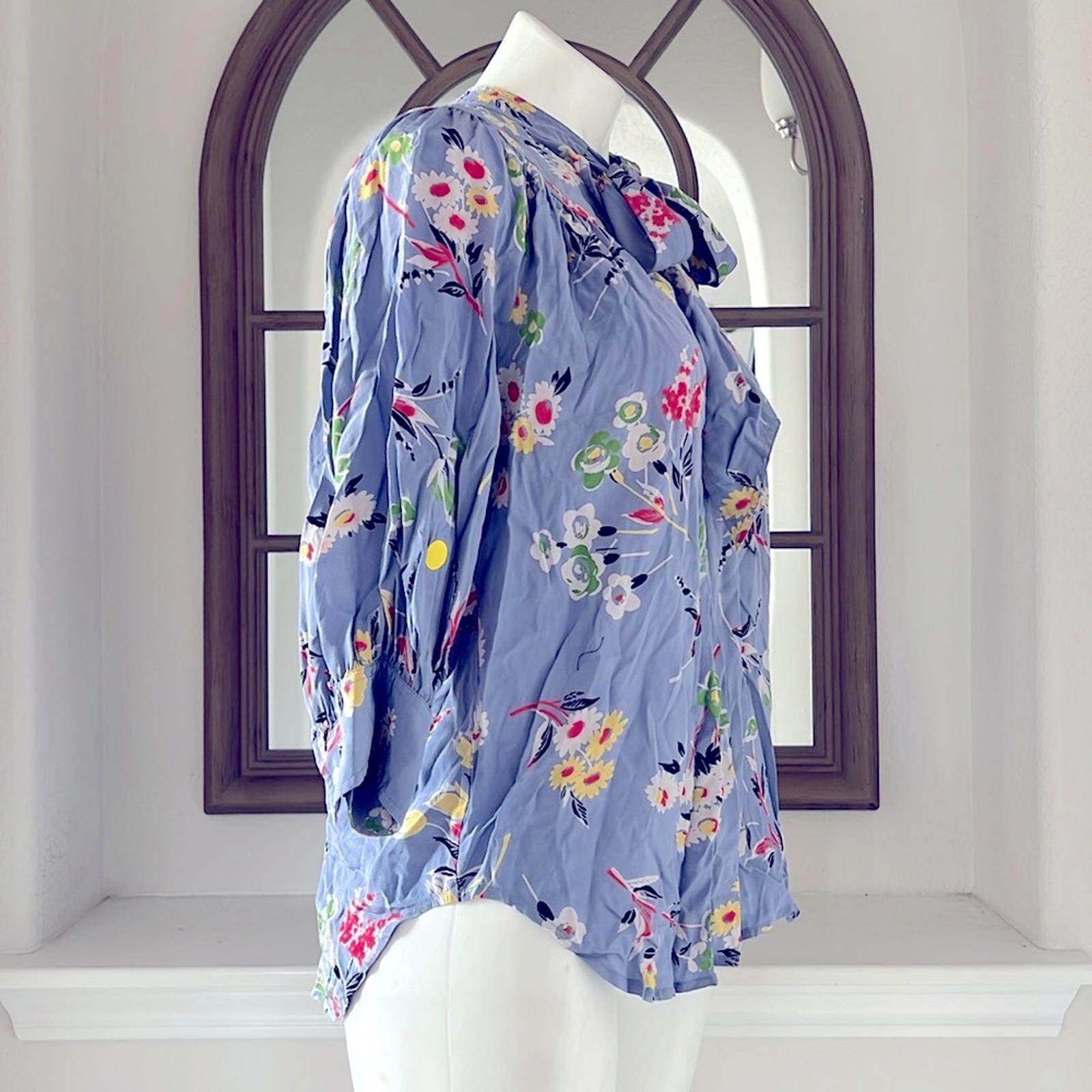 Polo Ralph Lauren Floral Neck Tie Blouse Size XS EXCELLENT!