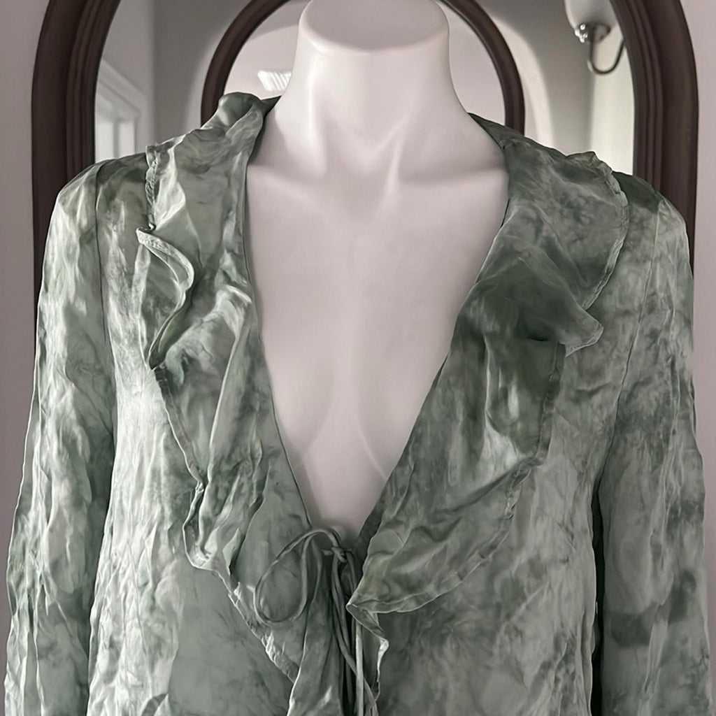 New Free People Women’s Lyocell Tie Front Blouse, Size M New w/Tag Retail $128