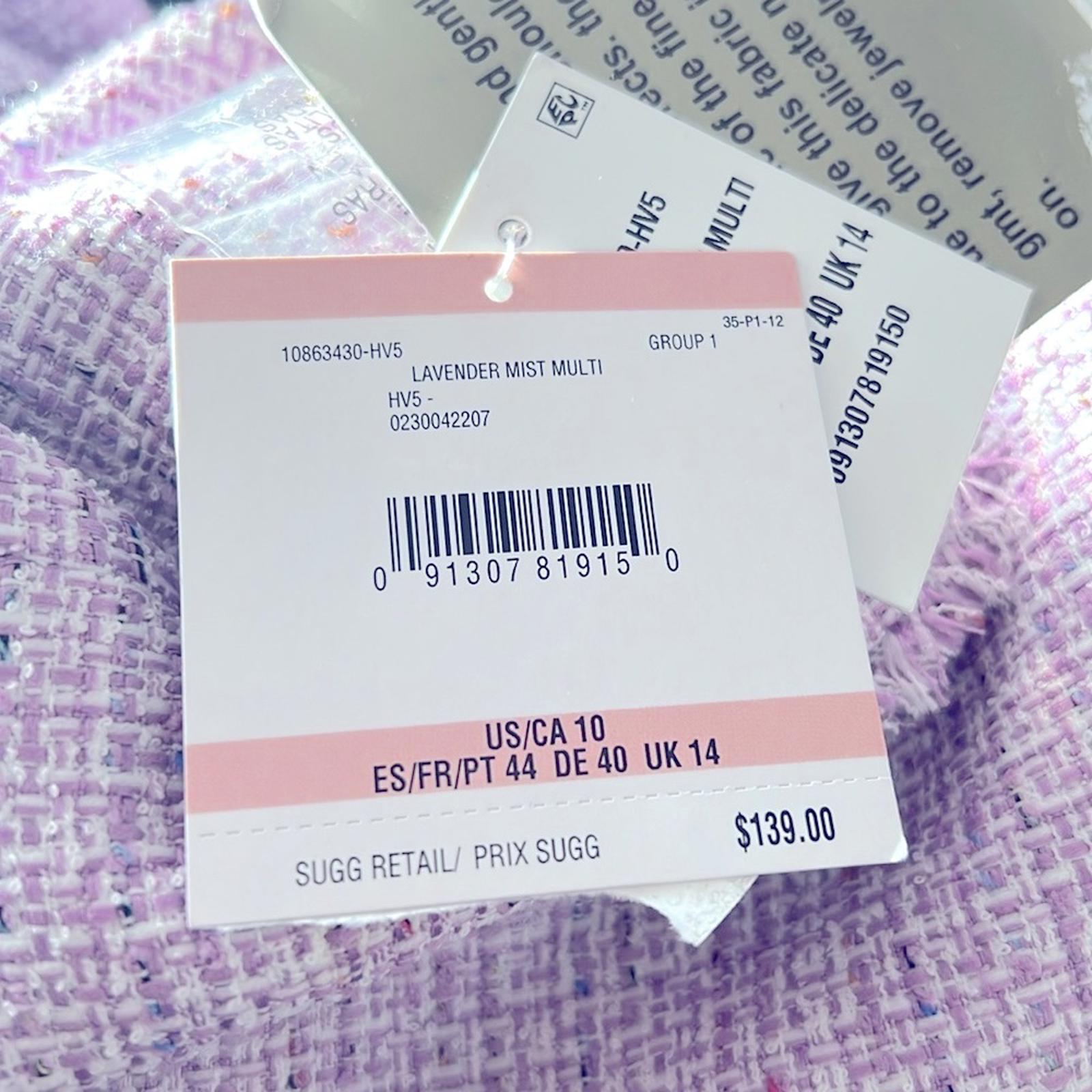 KASPER Barbara Jacket, Tweed in Lavender Mist, Size 10, New w/Tag
