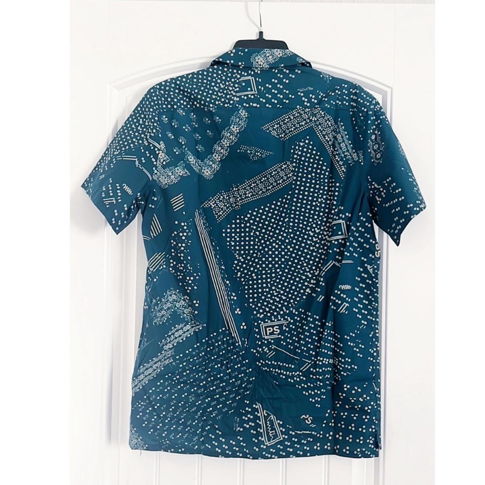 PS Paul Smith Doodle Pattern Short Sleeve Shirt in Dark Blue Size S New w/Tag