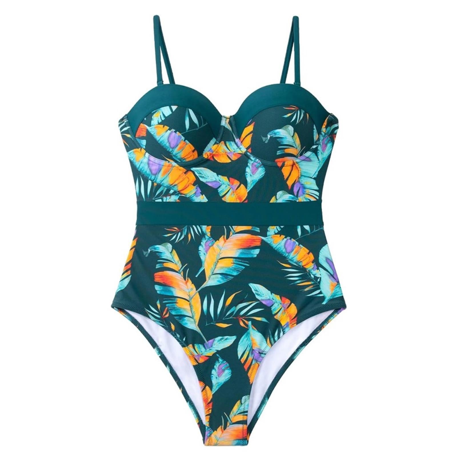 Cupshe Tropical Moulded Adjustable Straps One Piece Swimsuit, Size S New w/Tag