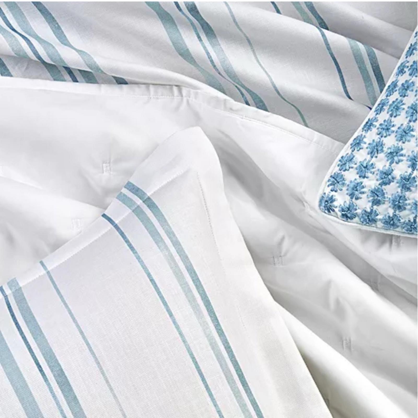 Sky Bristol Stripe Duvet Cover Set, Twin New w/Tag $230 - SOLD OUT