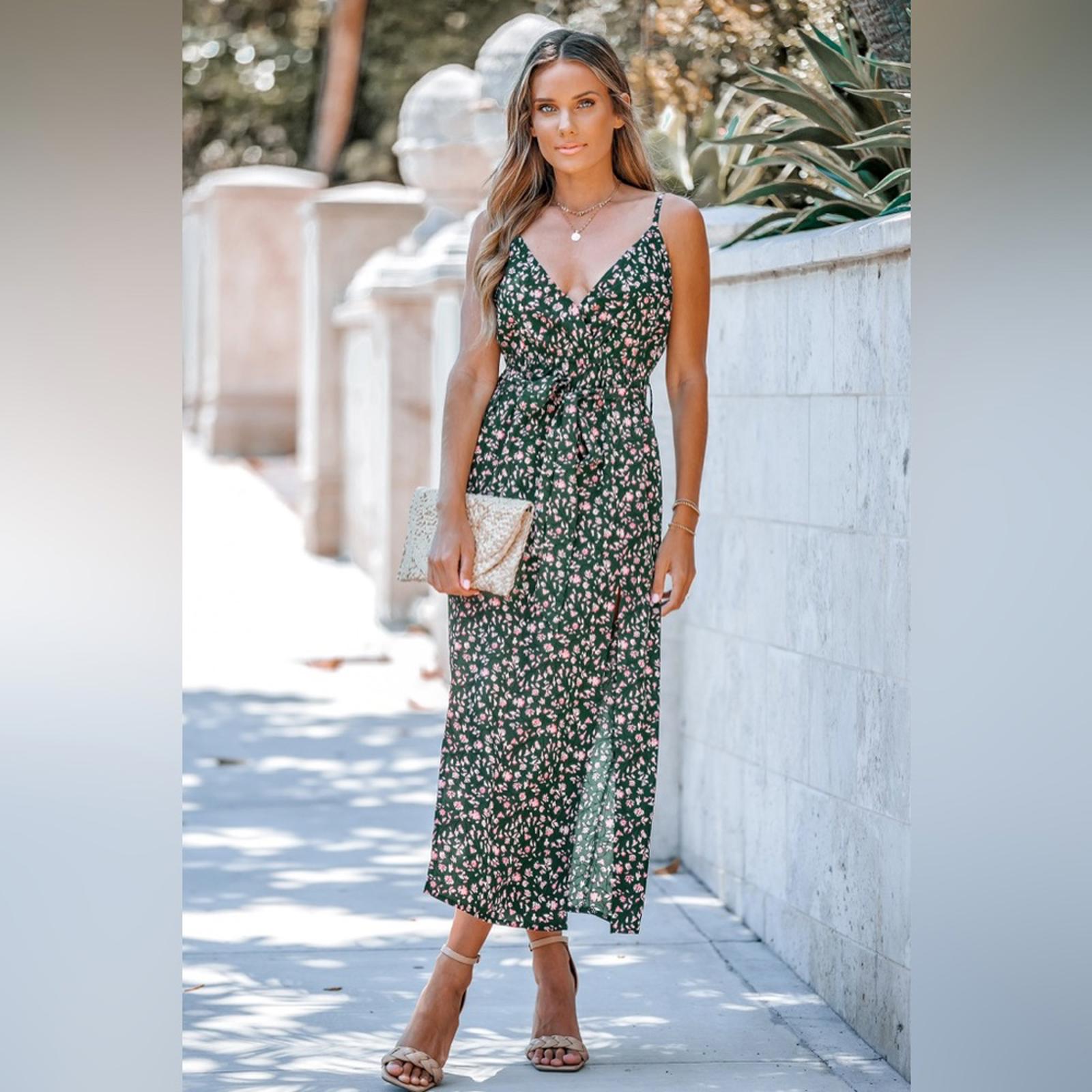 Cupshe Belted Ditsy Floral Cami Dress, Women’s Size UK M NWT