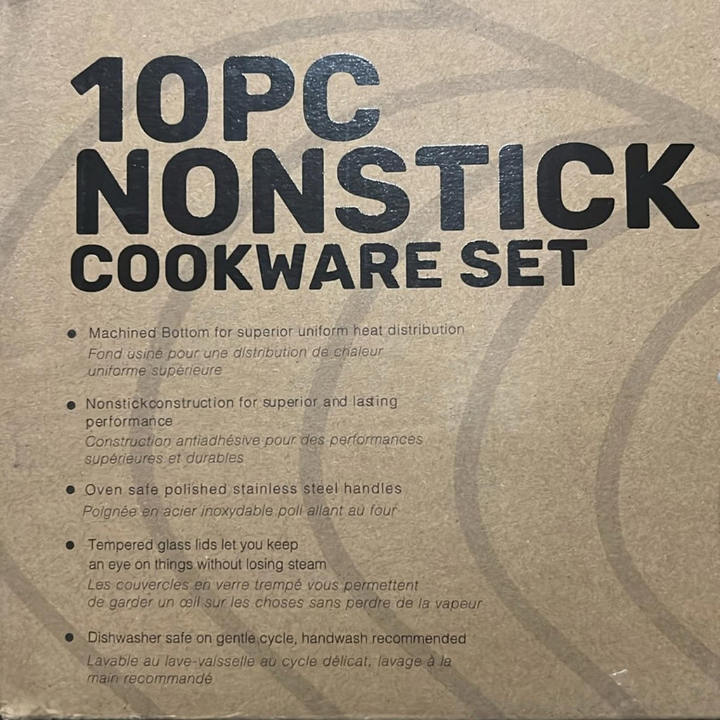 NWT Sedona 10-Piece Non-Stick Cookware Set with Tempered Glass Lid, NEW in Box