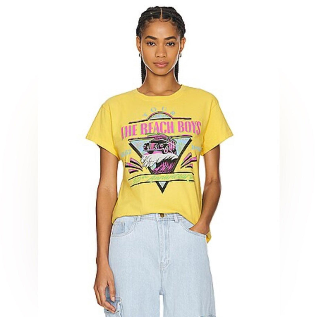 DAYDREAMER The Beach Boys 30th Anniversary Tour Tee in Yellow Bloom Size XS NWT