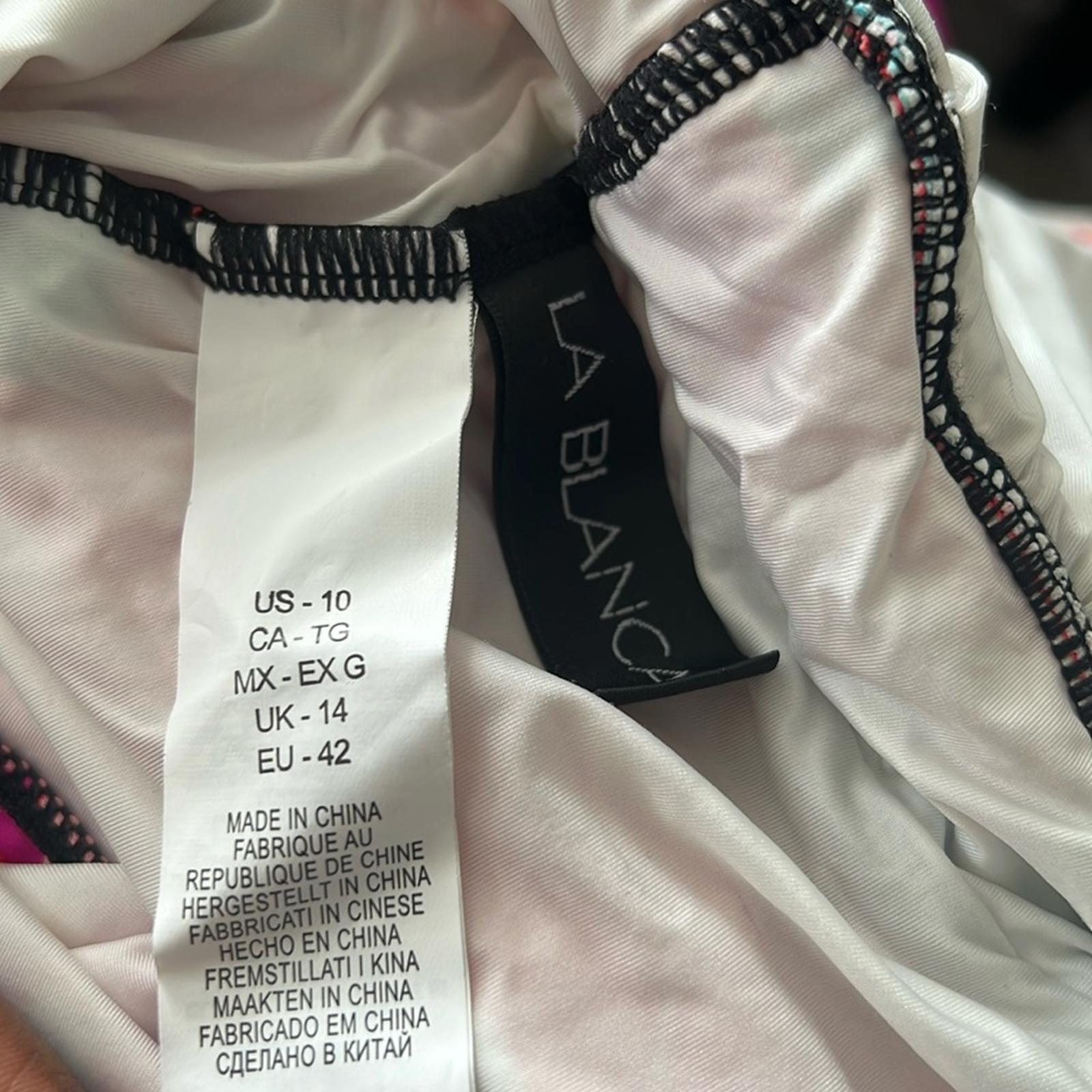 La Blanca Over the Shoulder Front Knot Tankini Swimsuit Top, Size 10 NWT