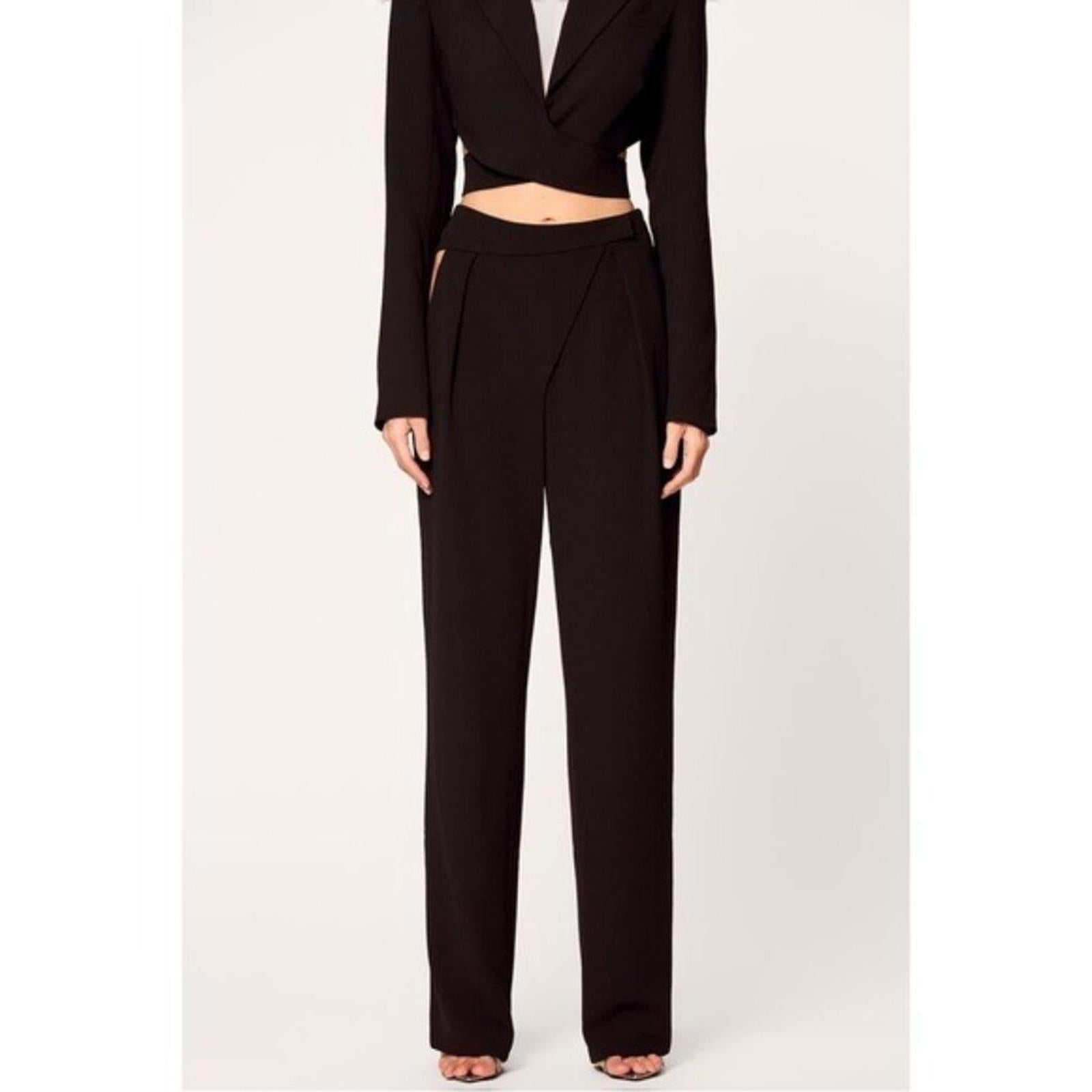 Nicholas Nerissa Asymmetric Cut-Out Pants in Black, NWT, Size 2 Retail $395