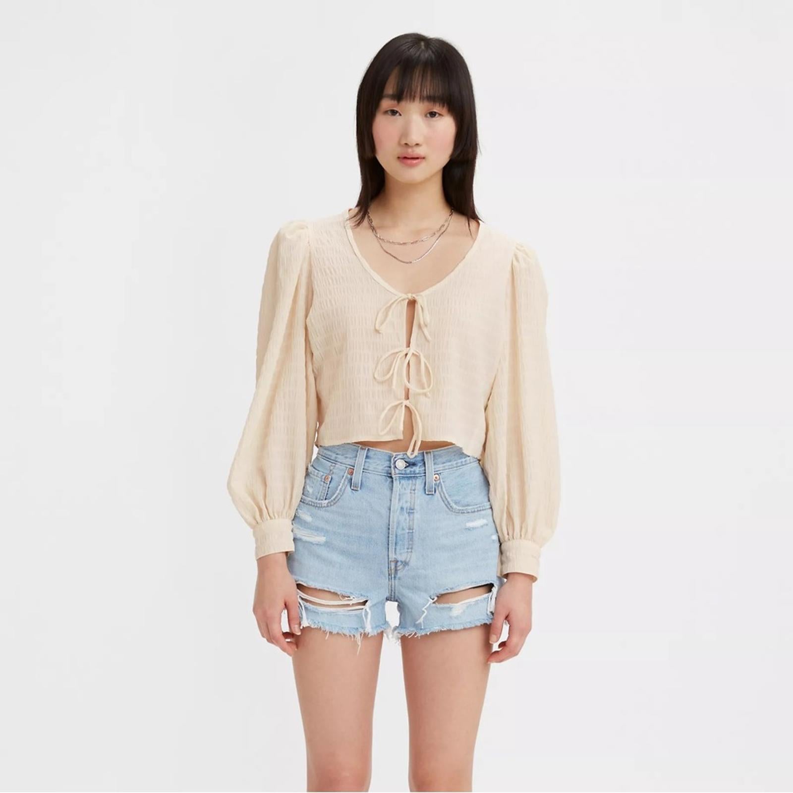 Levi’s Fawn Tie Blouse, Size XS New w/Tag