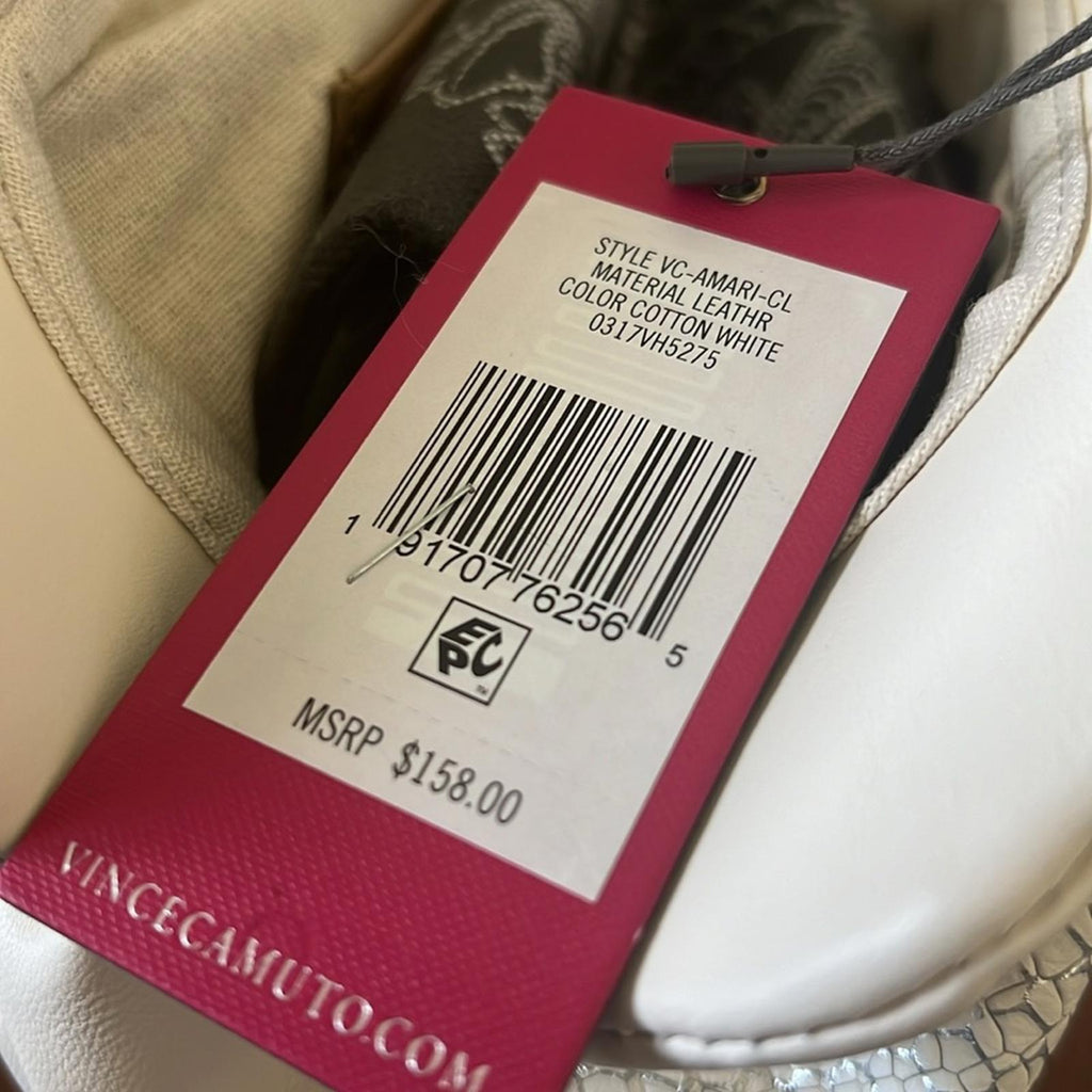 NWT Vince Camuto Amari Leather Clutch Bag in Cotton White, New w/Tag $158