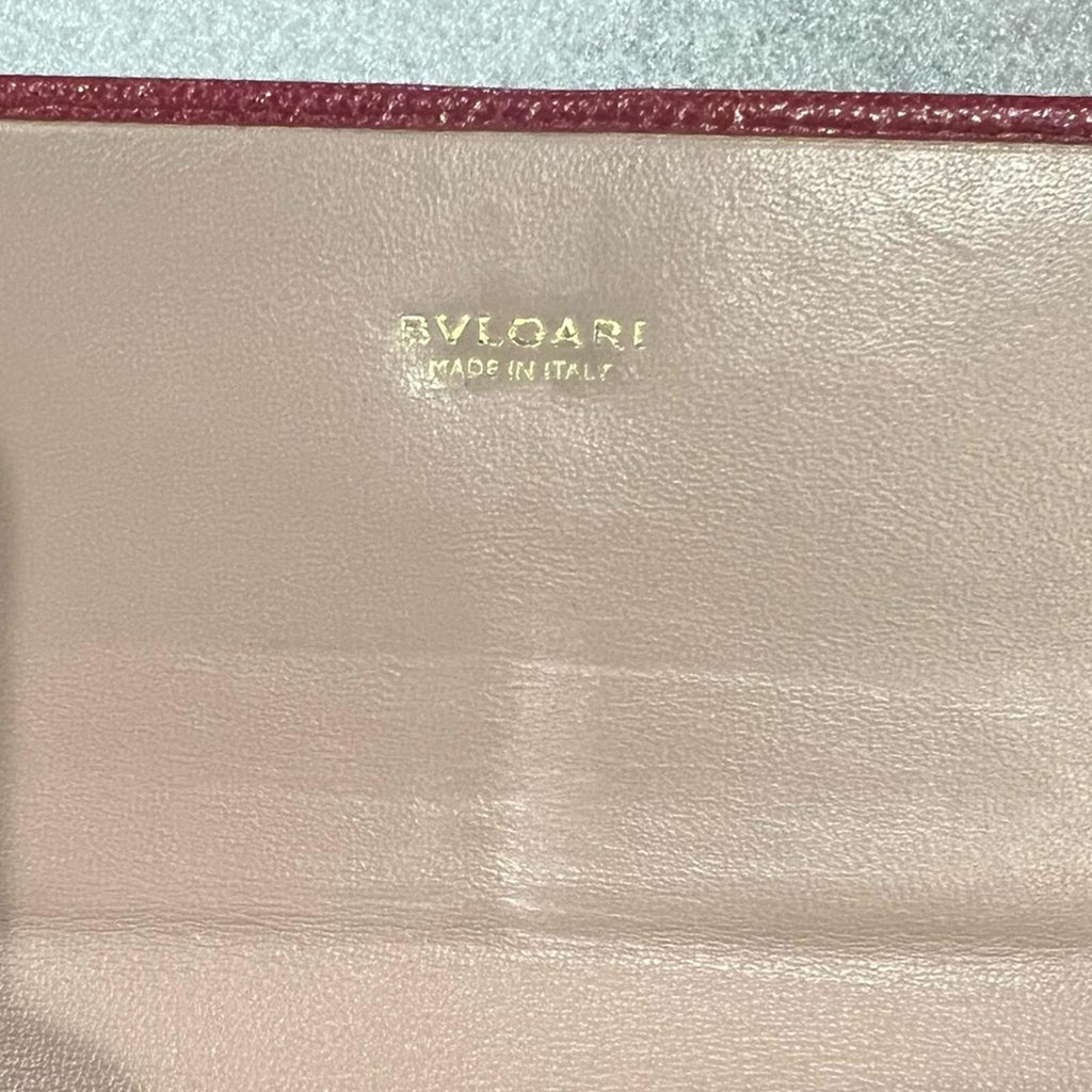 BVLGARI (Made in Italy) Long Leather Wallet in Red, Excellent Condition