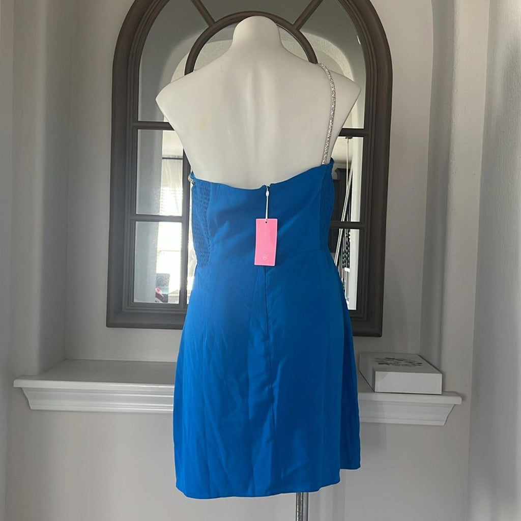 Amanda Uprichard X Revolve Dream Mini Dress Blue, OH SO CHIC! Size XL New w/Tag