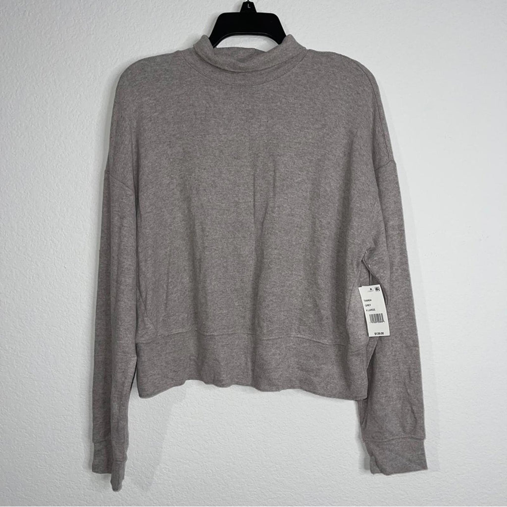 Velvet by Graham & Spencer Tami Mock Neck Sweatshirt Grey Size XL New w/Tag $139