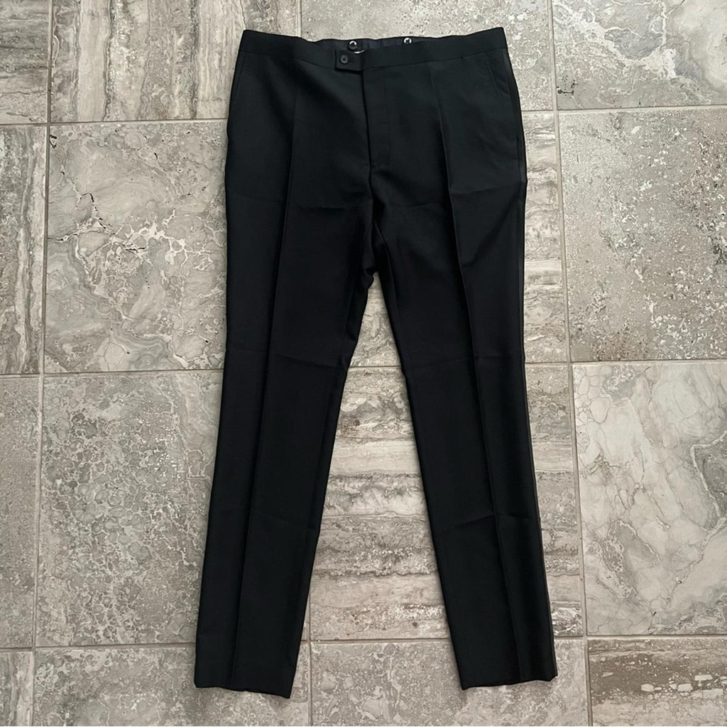 The Savile Row Company London Slim Fit Tuxedo Pants, Black, Size 38W X 44L NEW