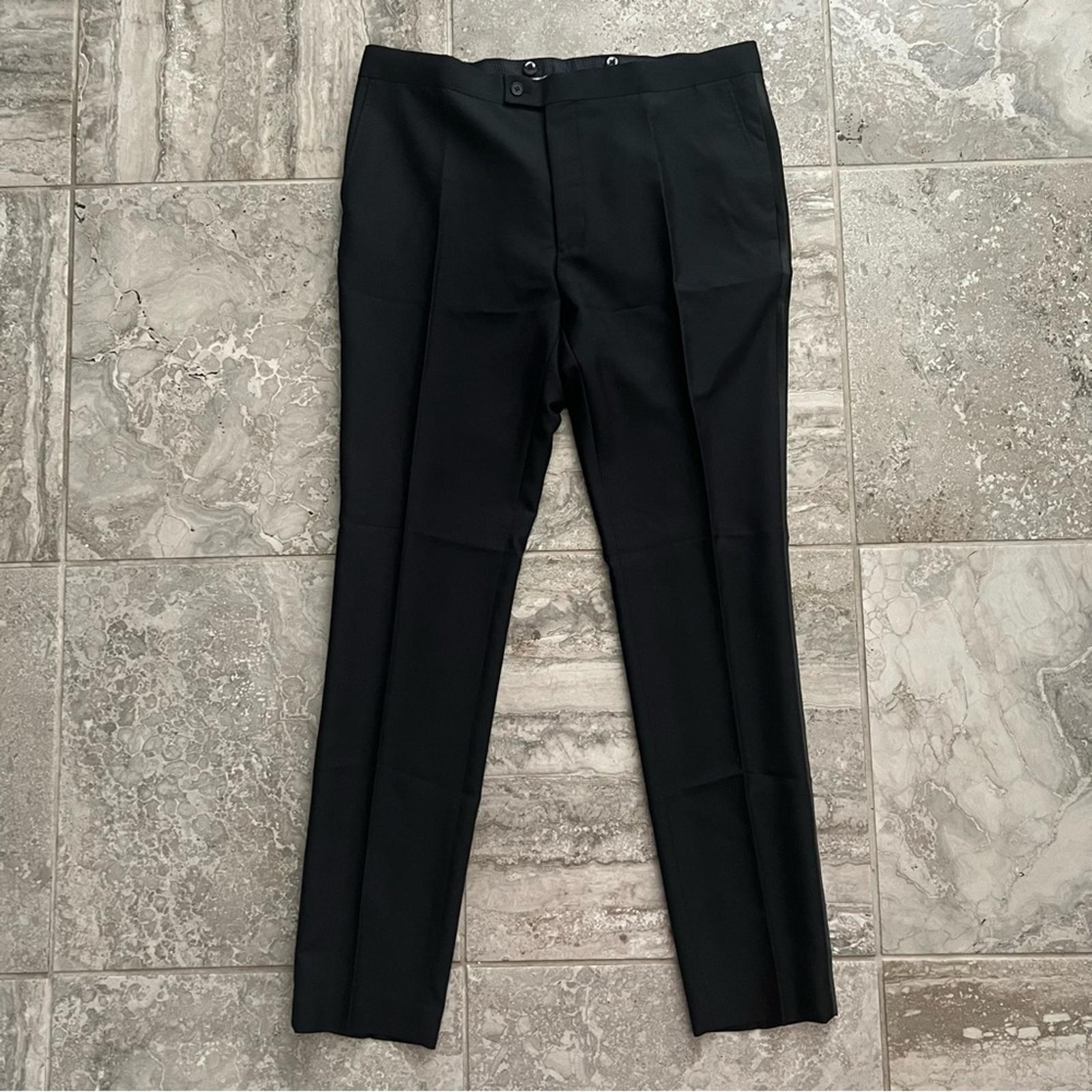 The Savile Row Company London Slim Fit Tuxedo Pants, Black, Size 38W X 44L NEW
