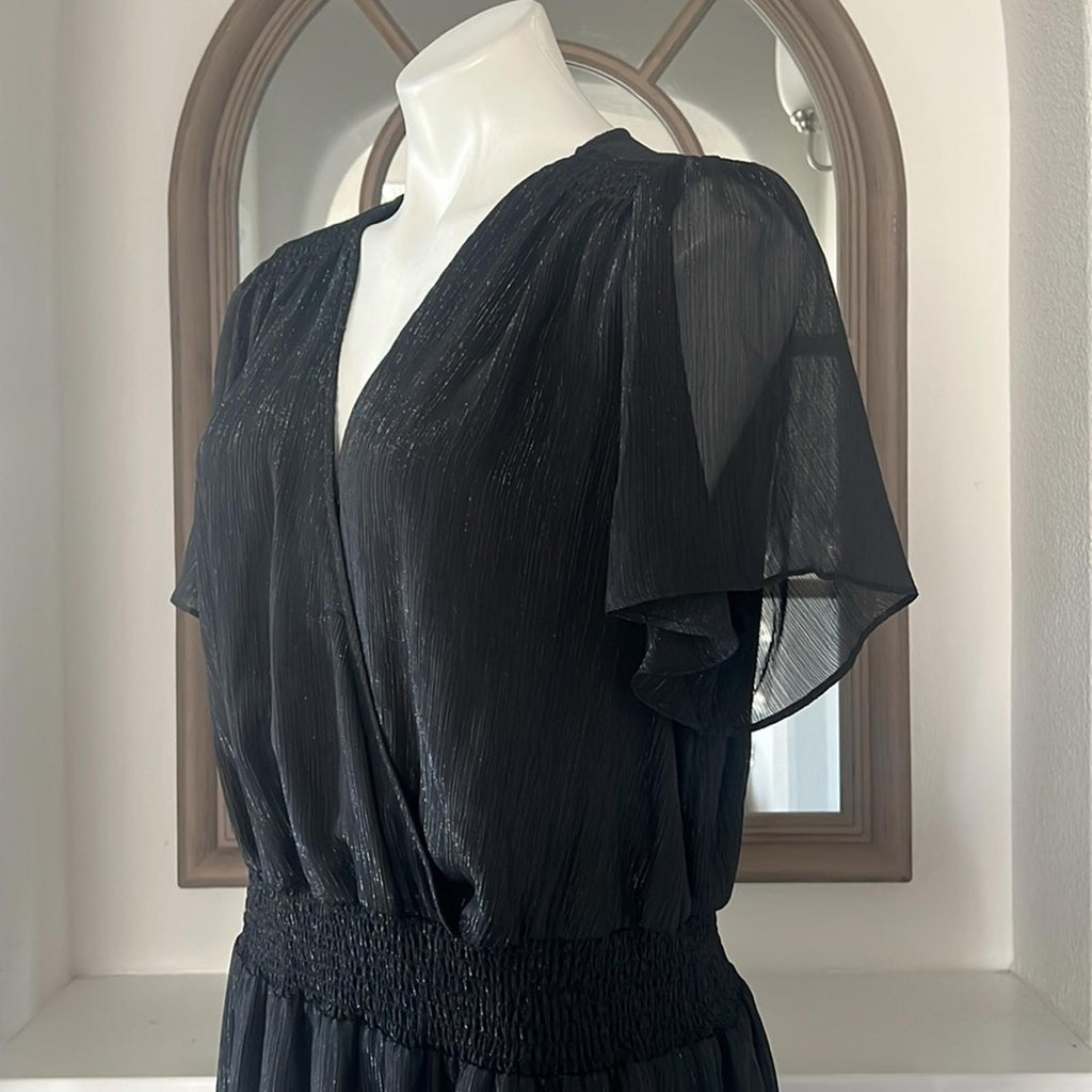 Michael Kors Tiered Smocked Dress w/Flutter Sleeve & Surplice Neckline Sz 1X NWT