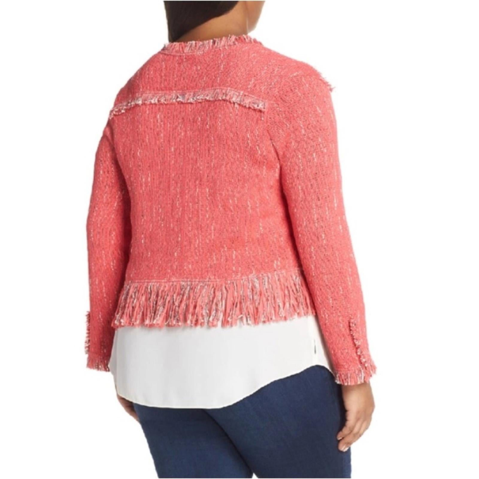 NIC+ZOE Fancy Fringe Jacket in Watermelon, Size XL New w/Tag