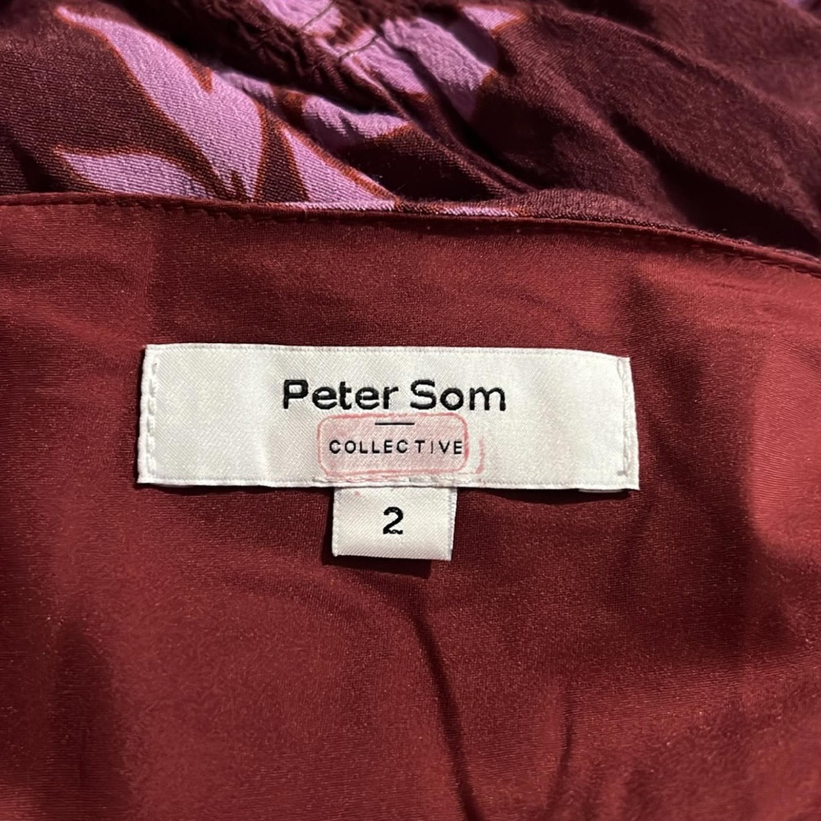 Peter Som x RTR Floral Midi Square-Neck Dress, Size 2