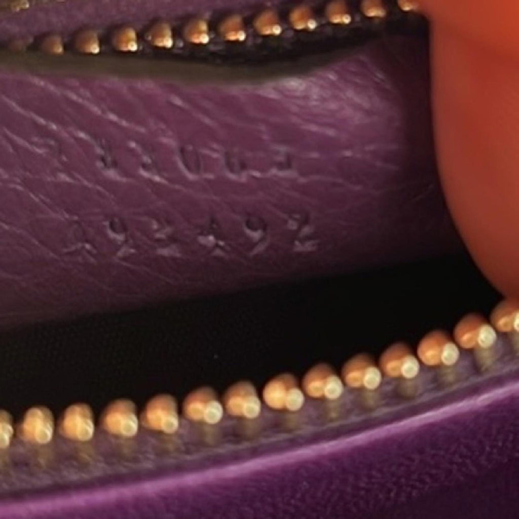 Gucci Flap Shoulder Bag Leather Medium, Purple w/Gold tone w/Dustbag