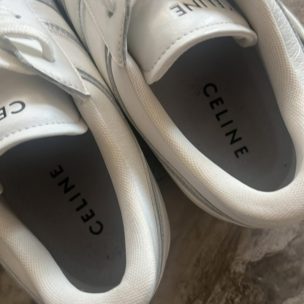 Celine Low Wave Lace-Up Sneaker, Optic White/Silver Size 41 in Box +DustBag $750