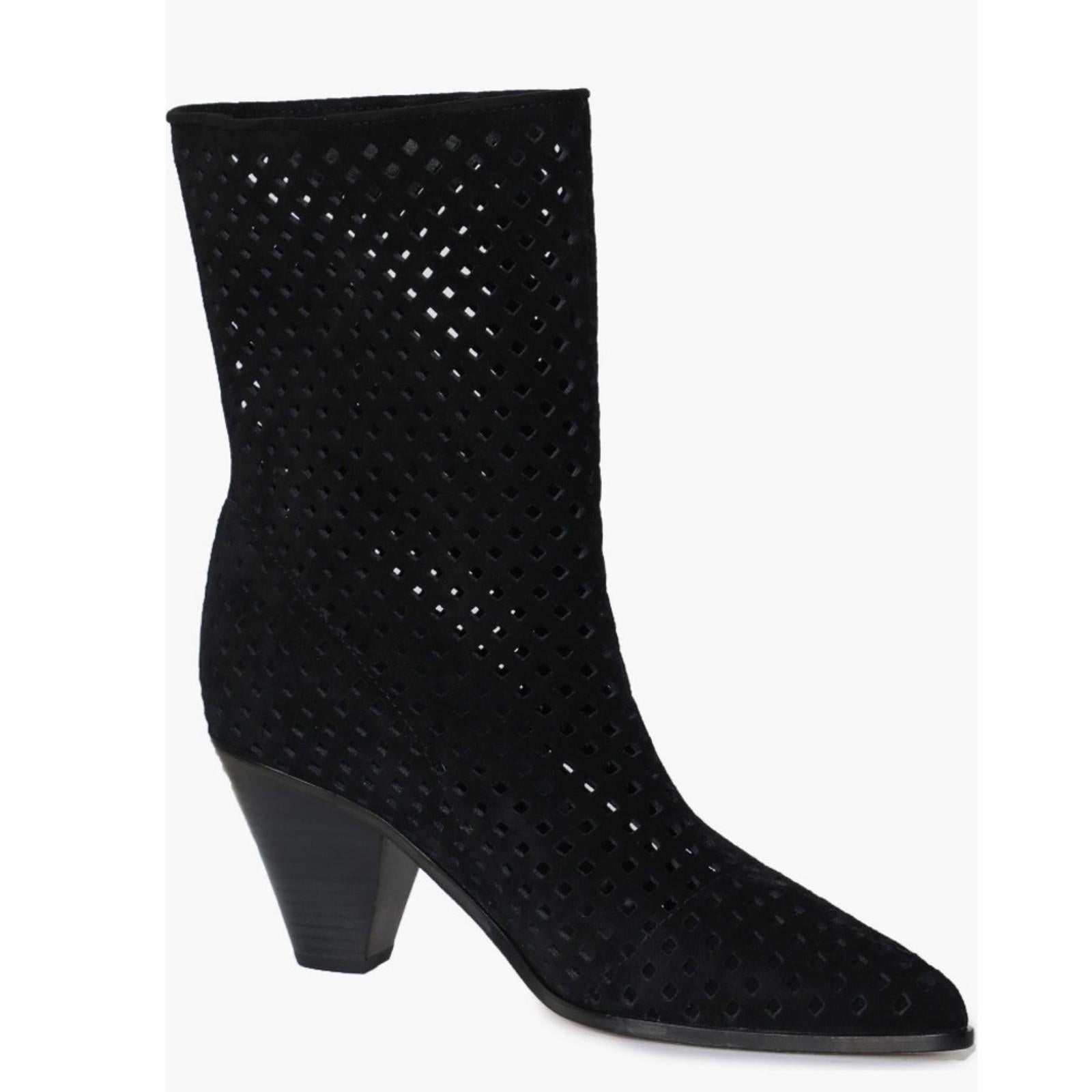PAIGE Layla Leather Booties in Black, Size 6 New w/o Box Retail $398