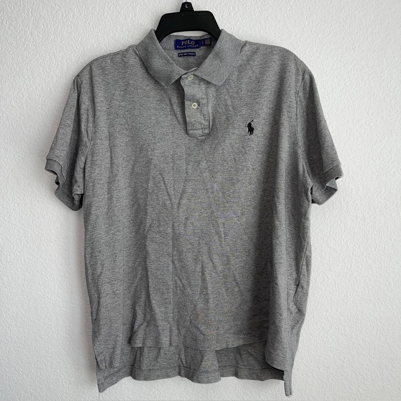 Polo Ralph Lauren Pima Soft Touch Polo Shirt in Heather Grey, Size L EXCELLENT
