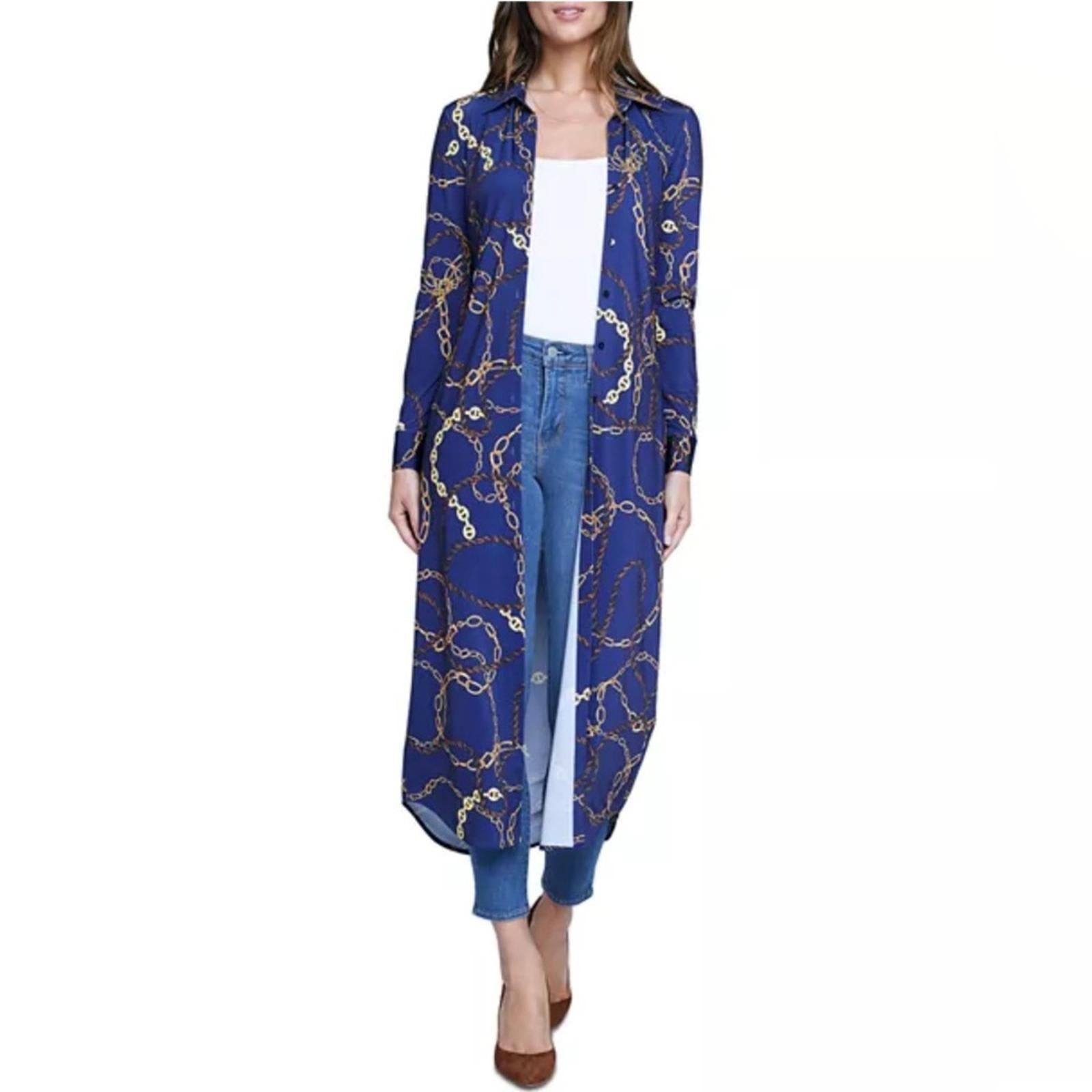 L’Agence Raelynn Shirt Dress in Indigo Gold, NWT, Size XS