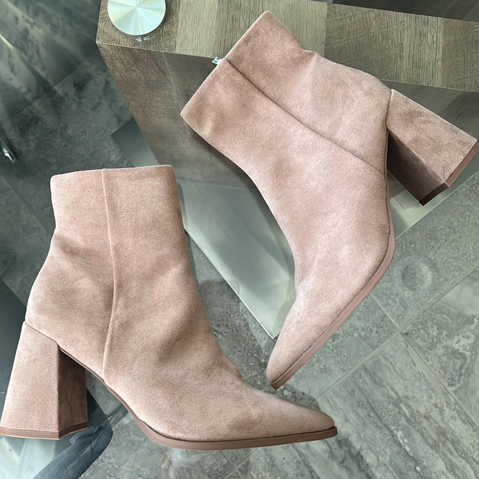 Steven New York Tomas Pointed Toe Leather Suede Ankle Boots, Taupe Size 11 NEW