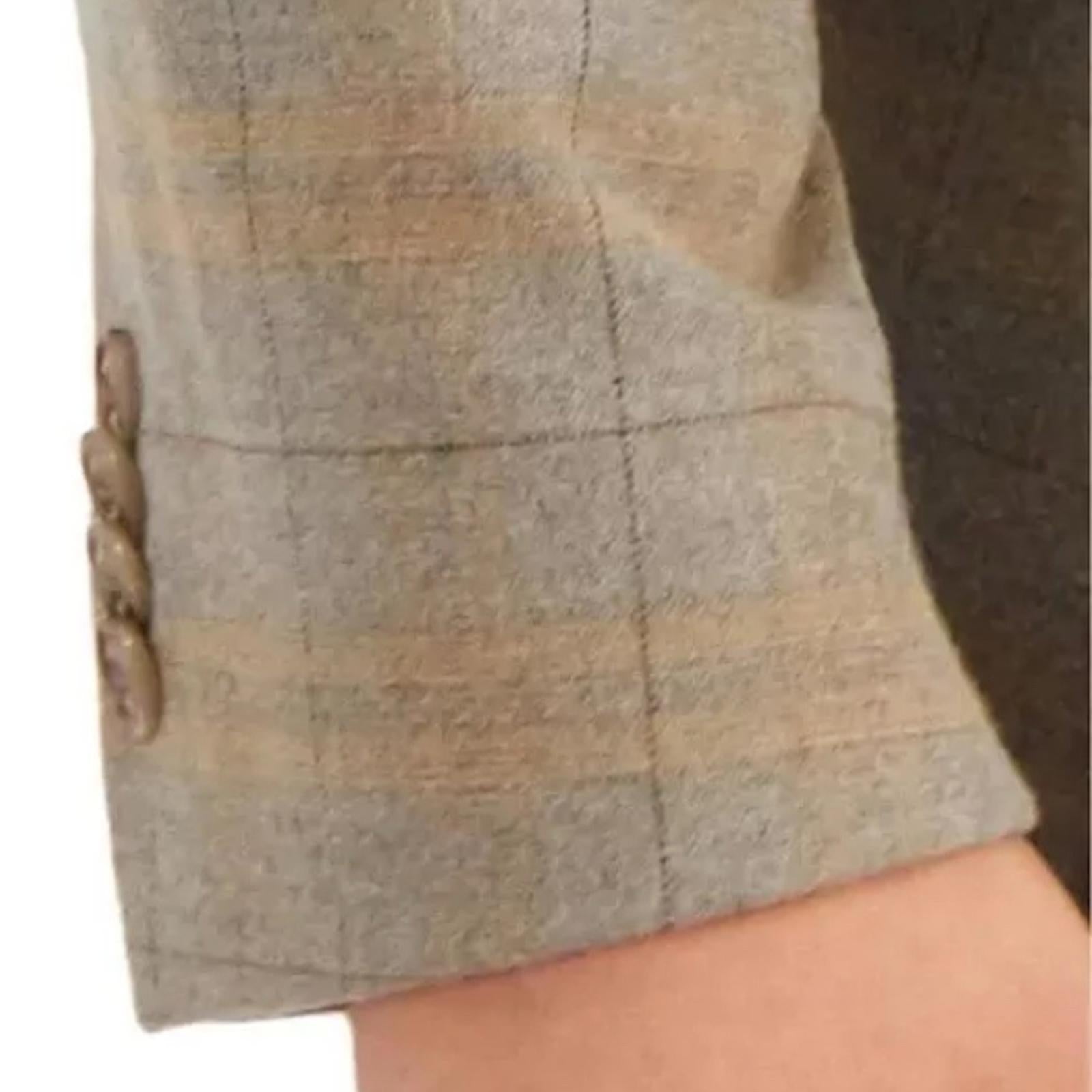 Tommy Hilfiger Conrad Oatmeal Gray Windowpane Plaid Blazer Size 44L NWT $295