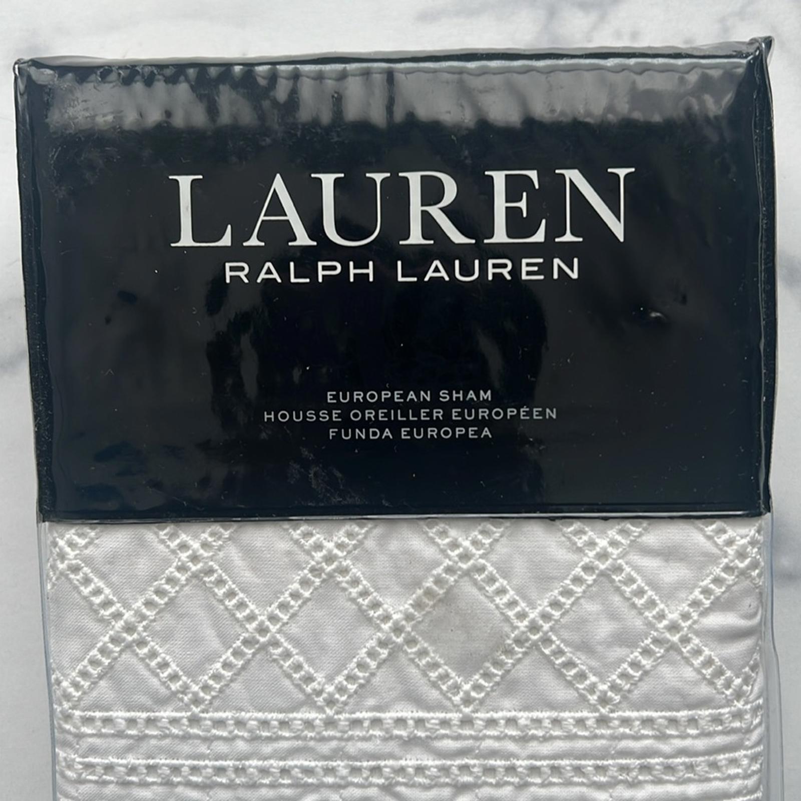 Lauren Ralph Lauren Willa Hemstitched Euro Sham in Cream, New w/Tag $135