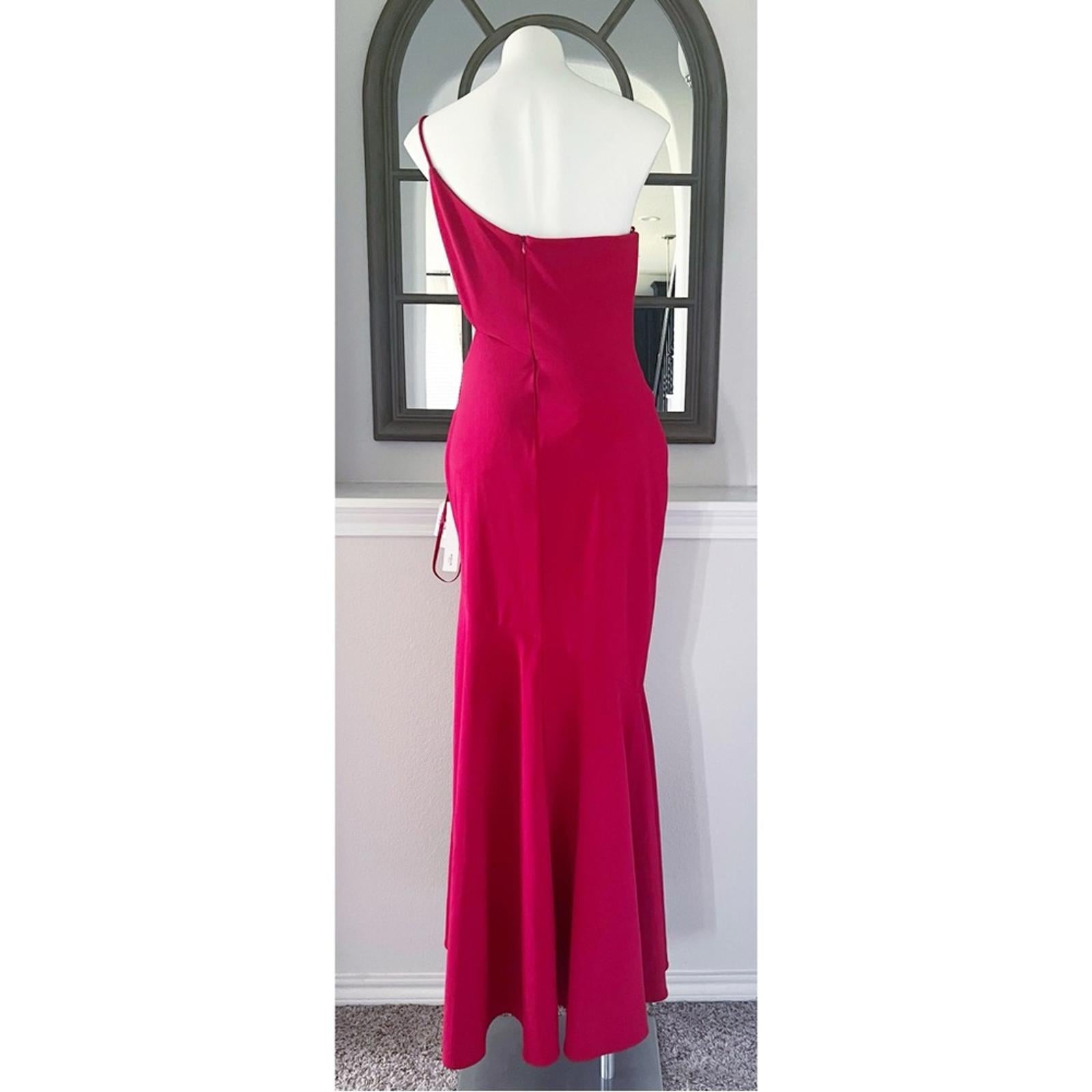 AQUA Scuba Crepe One-Shoulder Dress Bloomingdale’s Exclusive Size 12 NWT $258