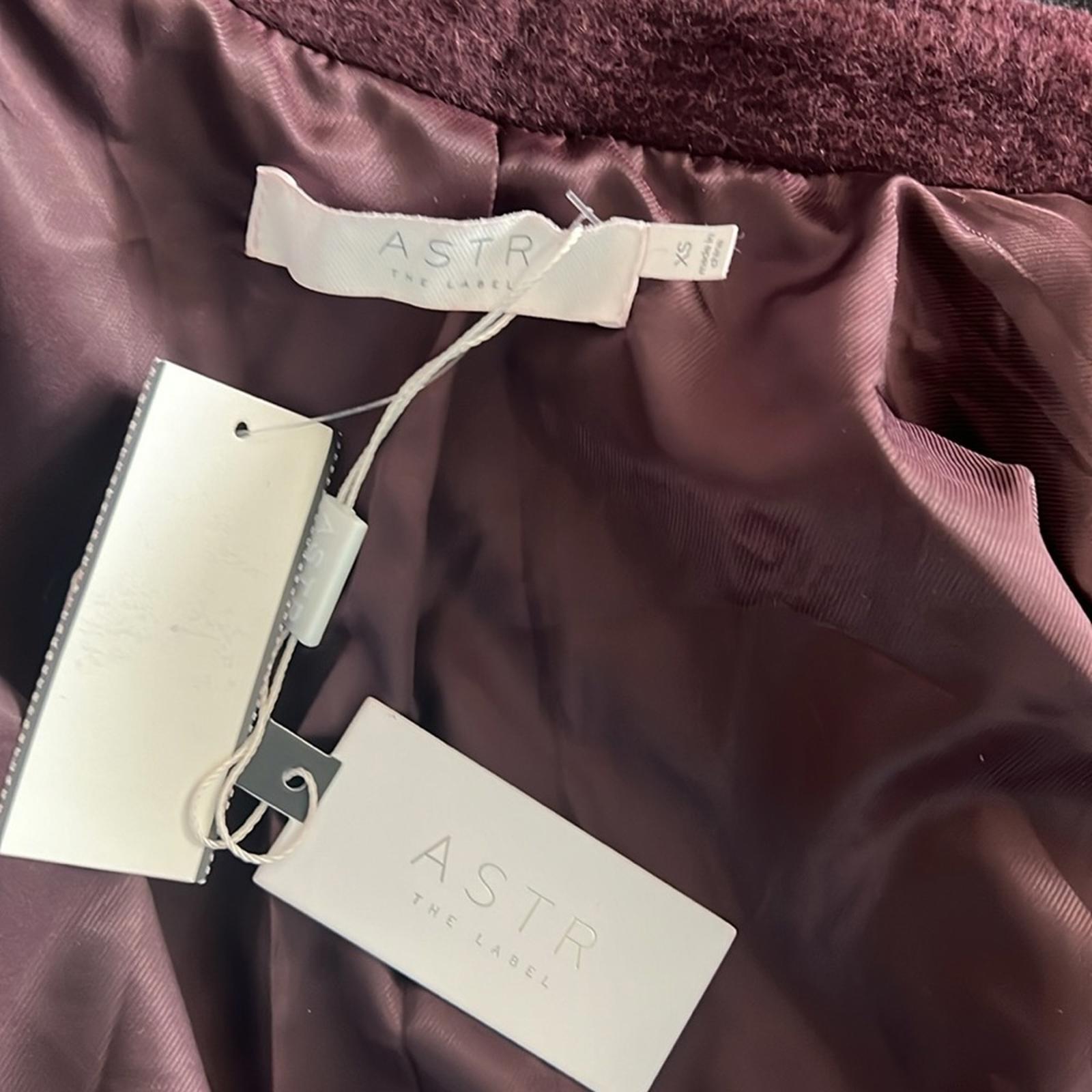 ASTR the Label Berkley Belted Coat in Wine, Size XS New w/Tag