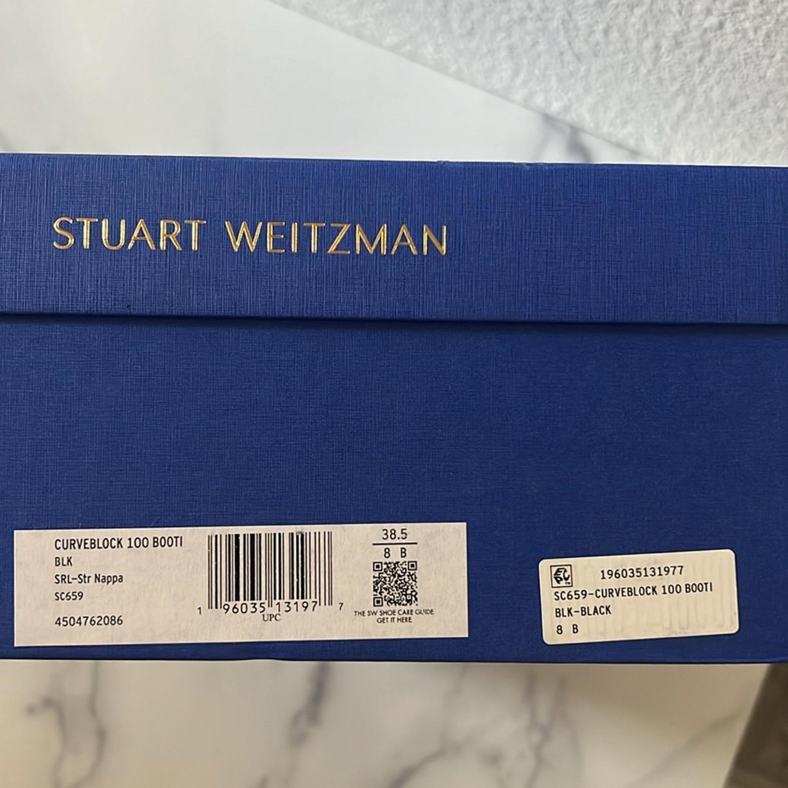 Stuart Weitzman Curveblock High Heel Booties in Black, Size 8 New $650 SOLD OUT!