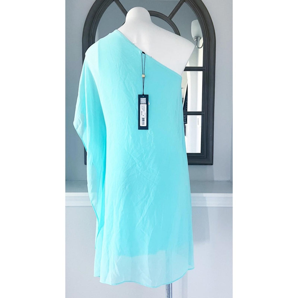 Kobi Halperin Sabrina One Shoulder Dress, Teal Size XS New w/Tag Retail $398