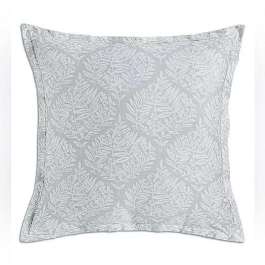 2 Sky Woodblock Flora Euro Shams in Sage/White, New w/Tag Retail $145