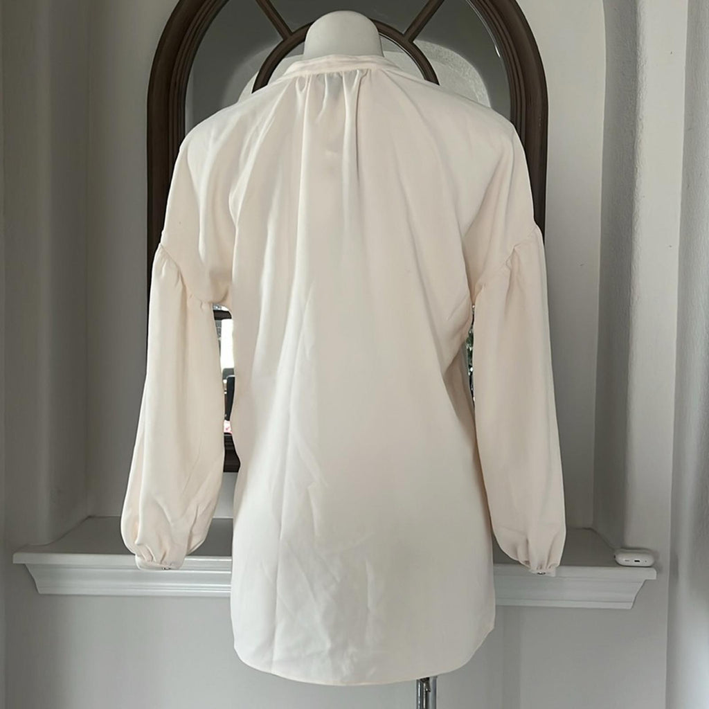 Lauren Ralph Lauren Lace-Up Double-Faced Tunic in Winter Cream, Size S New w/Tag