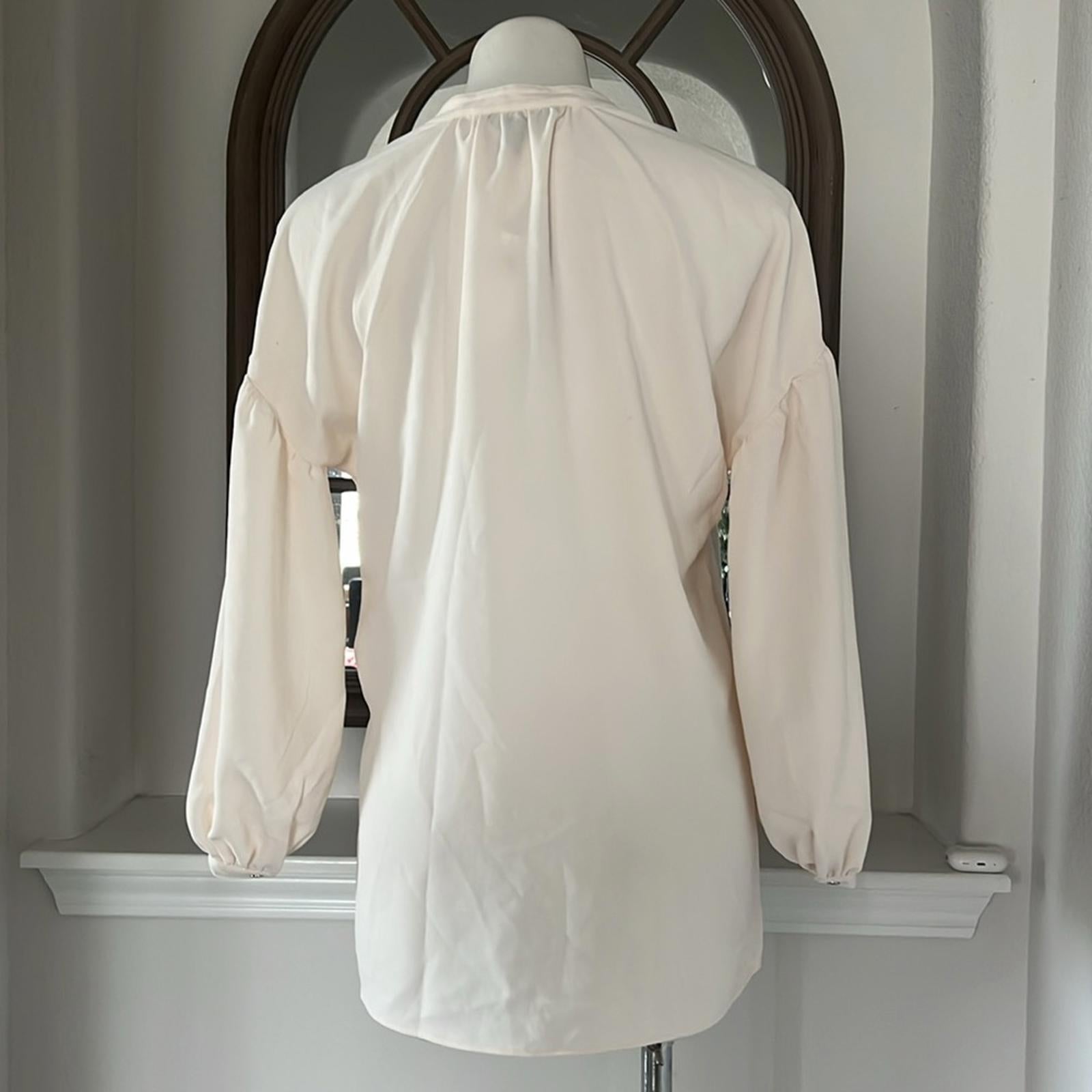 Lauren Ralph Lauren Lace-Up Double-Faced Tunic in Winter Cream, Size S New w/Tag
