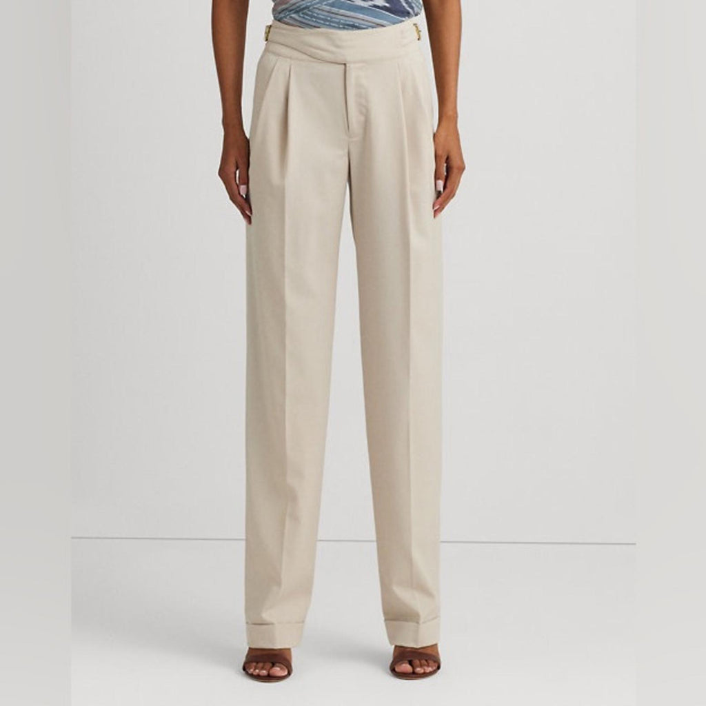 Lauren Ralph Lauren Pleated Wool-Blend Twill Straight Pants, NWT, Size 14