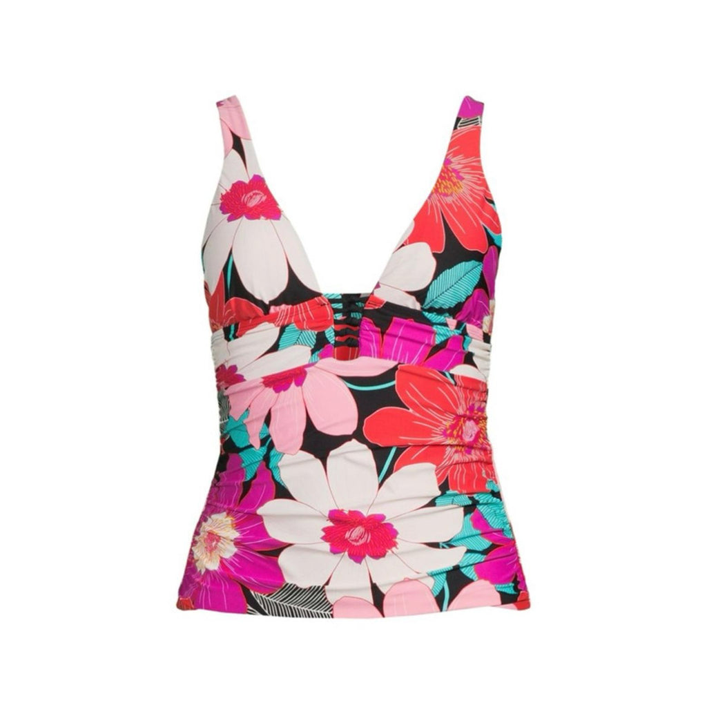 La Blanca Over the Shoulder Front Knot Tankini Swimsuit Top Size 8, New w/Tag