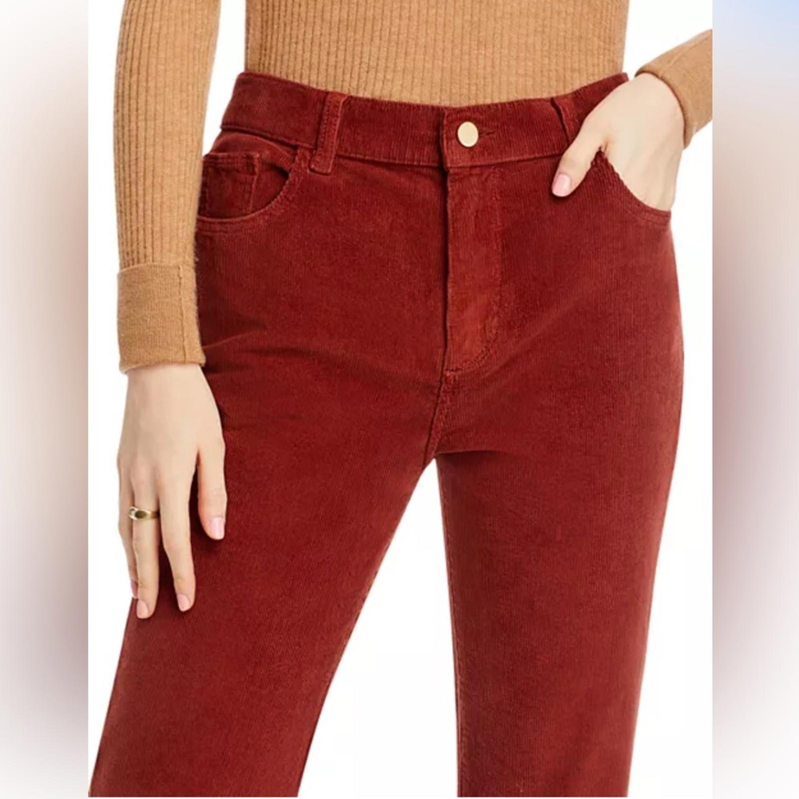 DL1961 Bridget High Rise Ankle Bootcut Corduroy Jeans in Paprika, NWT, Size 23
