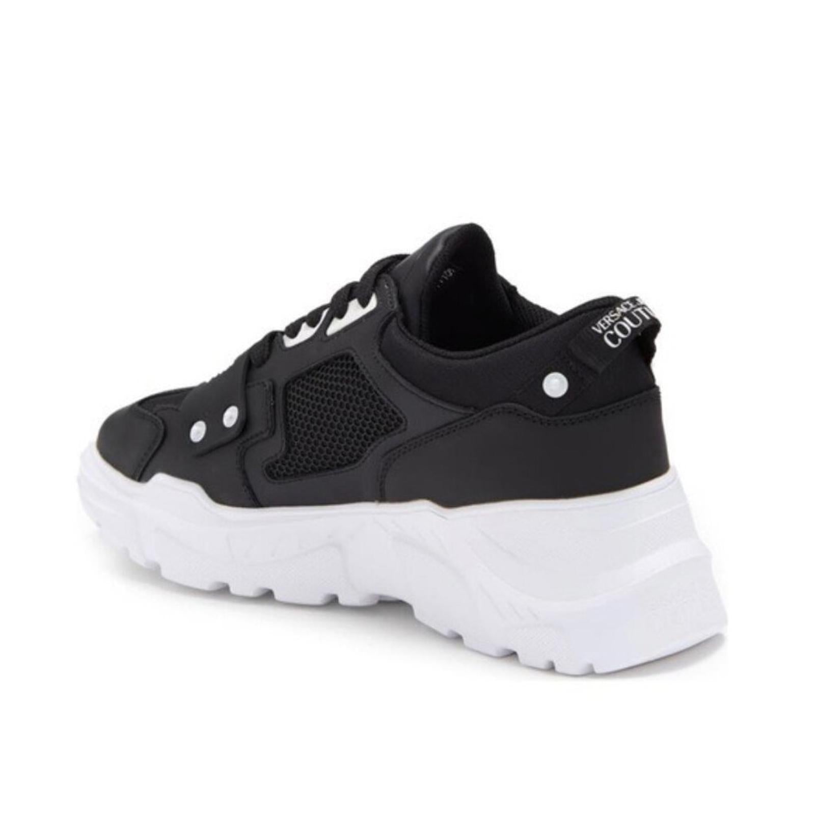 VERSACE Low-Top Chunky Sneakers in Black-White Size EU42 NEW w/Dust Bag