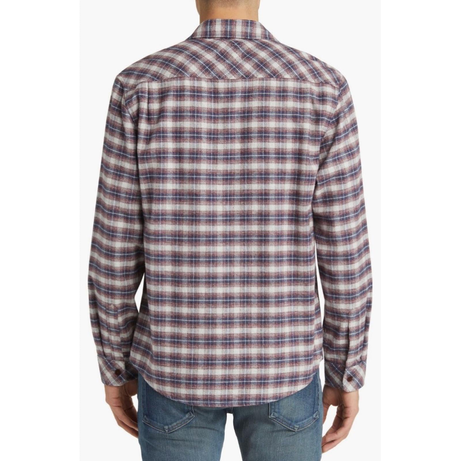 Rails Forrest Plaid Cotton Flannel Button-Up Shirt Dusk Berry Grey, Size S, NEW