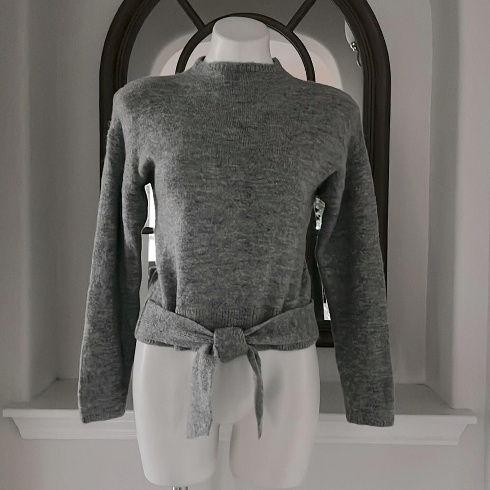 WAYF Wool-Blend Mock-neck Sweater in Light Grey, Size XS New w/Tag