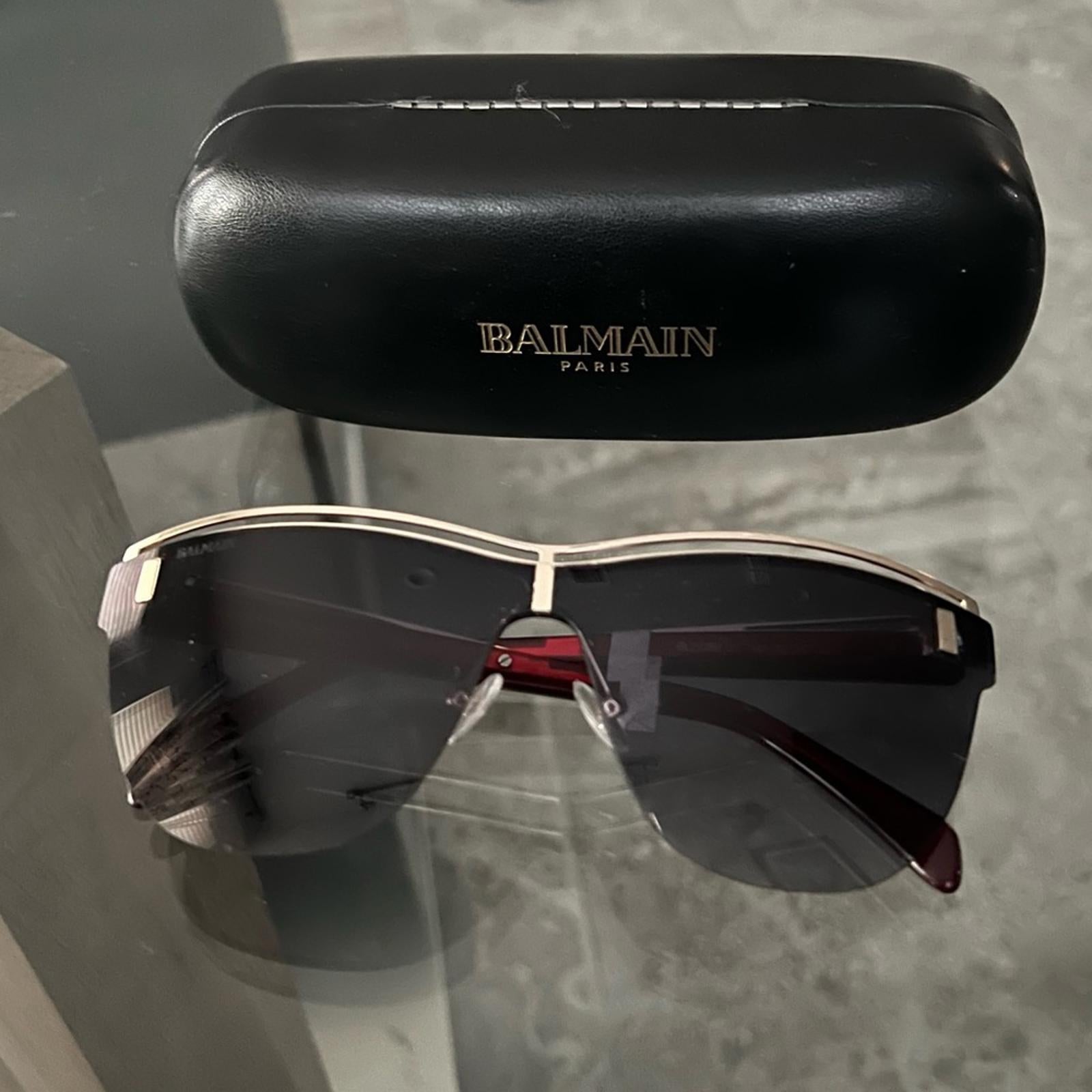 BALMAIN Sunglasses with Red Frames 70MM + Case New w/Tag