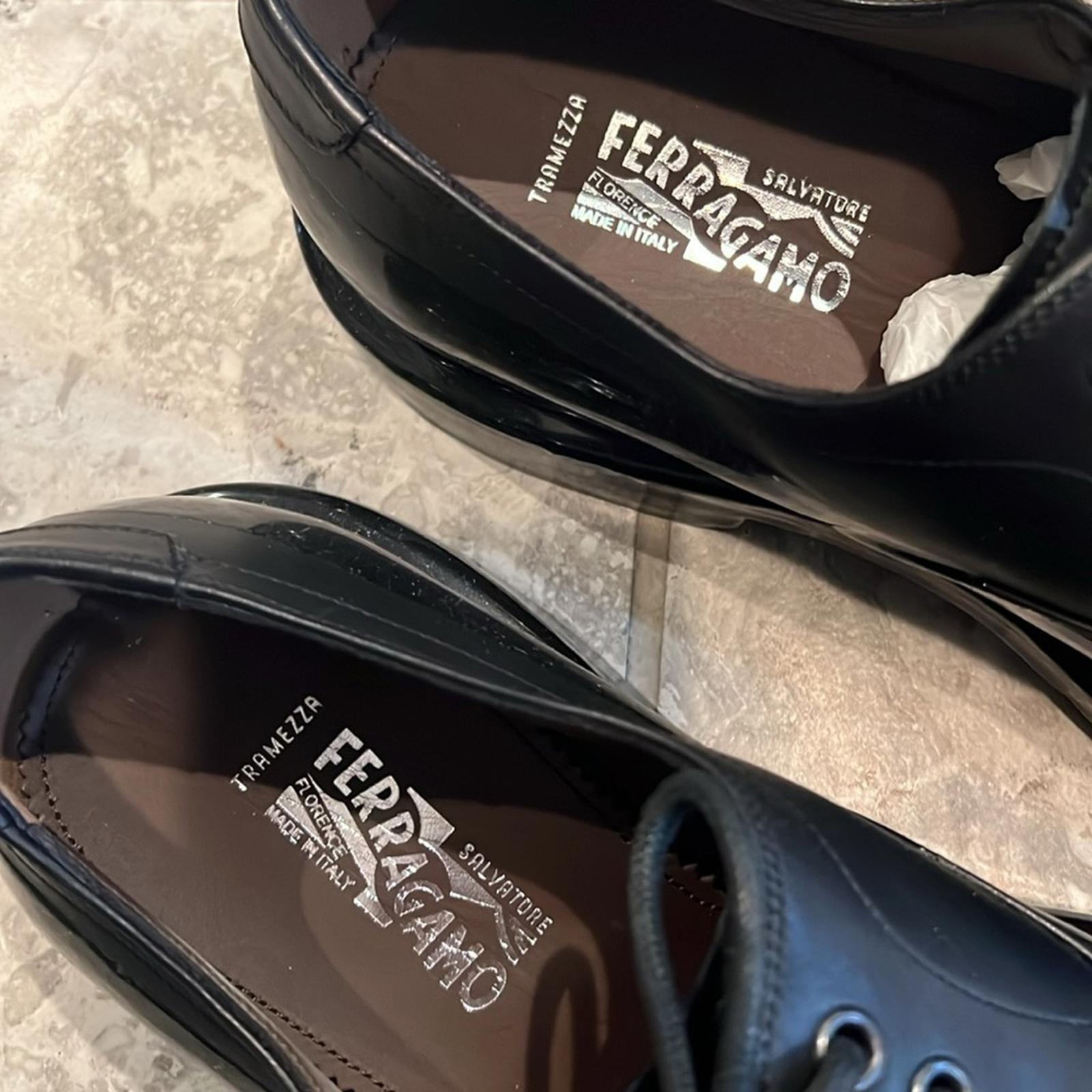 Salvatore Ferragamo Dipped Leather Oxford Shoes Size 9 EEE NEW in Box + DustBag