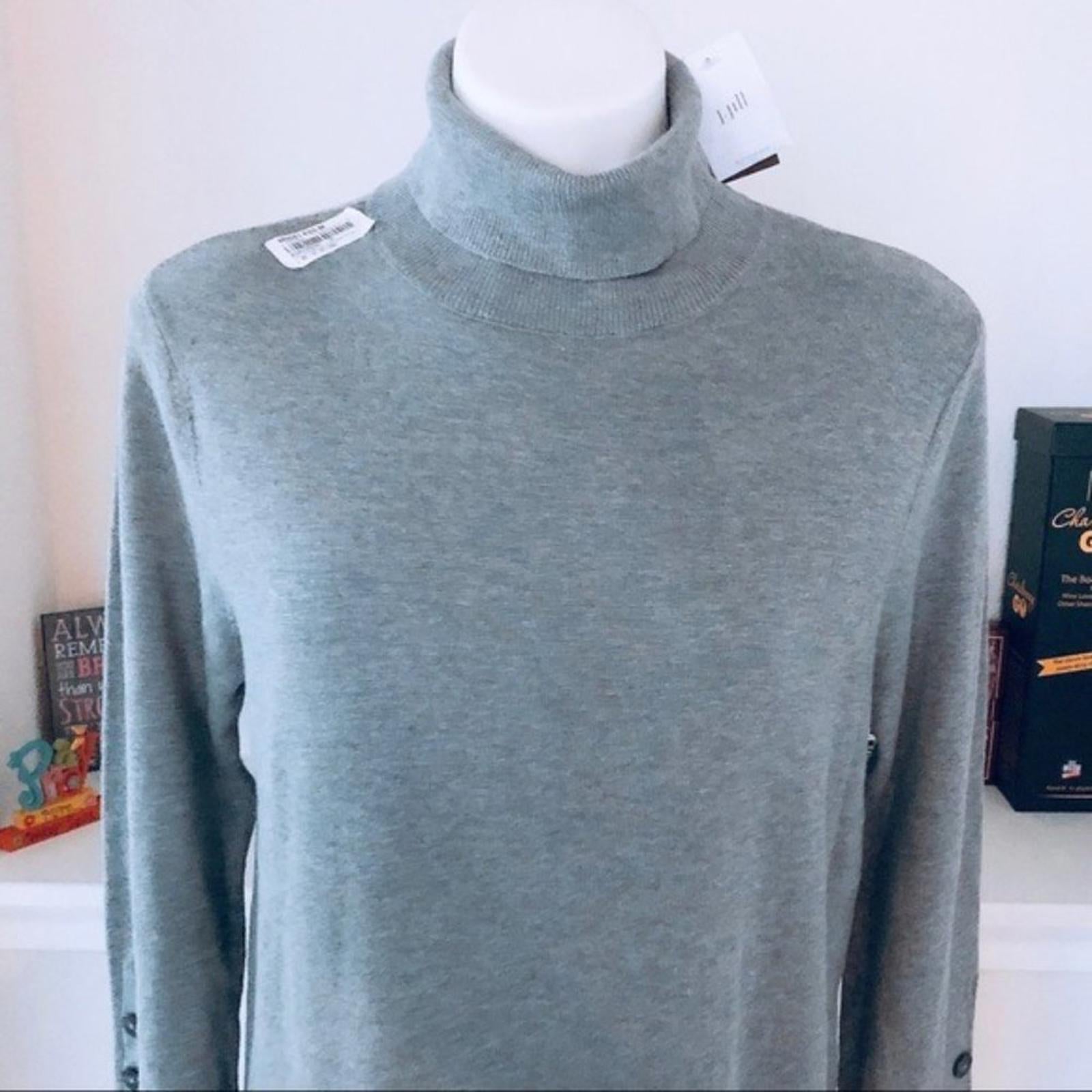 J.Jill Sweater Dress Turtleneck Long Sleeve Heather Grey Size M New w/Tag