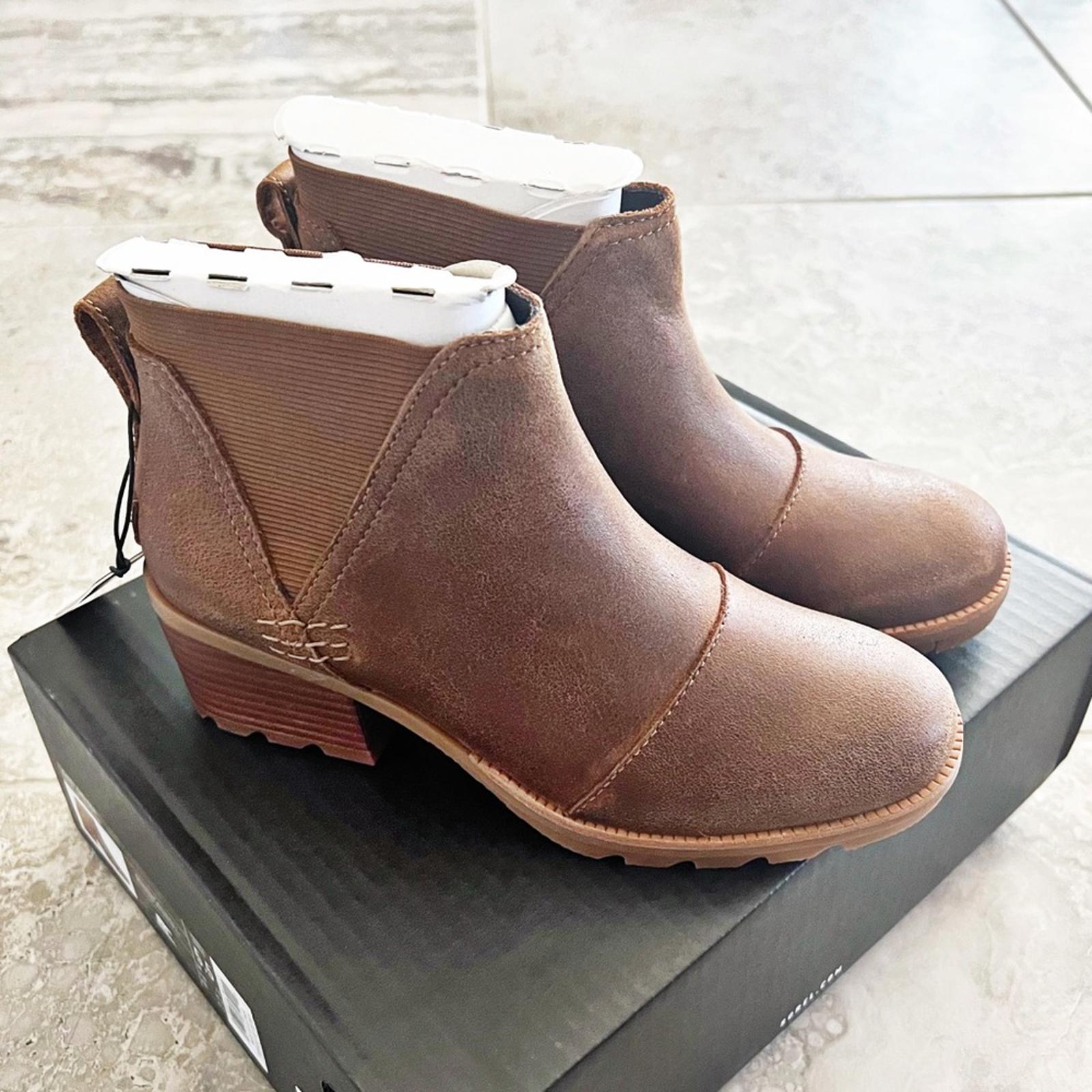 NEW Sorel Cate Lug Sole Chelsea Boots in Brown , Size EU 36.5 New in Box