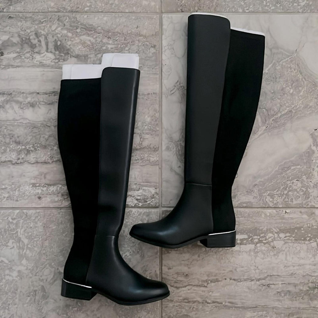 Alfani Ludlowe Black Leather Over-The-Knee Boots, Size 5.5 New in Box $169.50