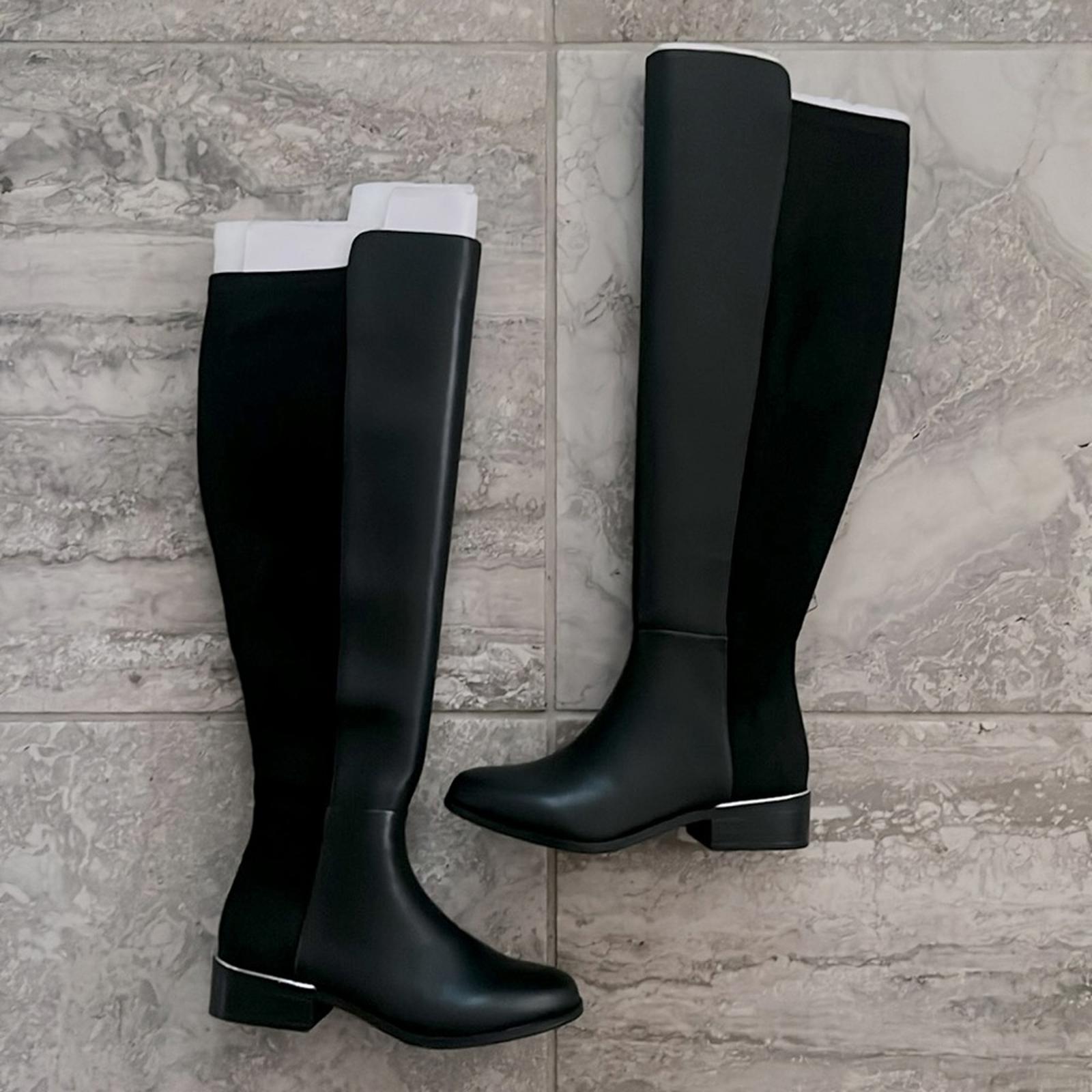 Alfani Ludlowe Black Leather Over-The-Knee Boots, Size 5.5 New in Box $169.50