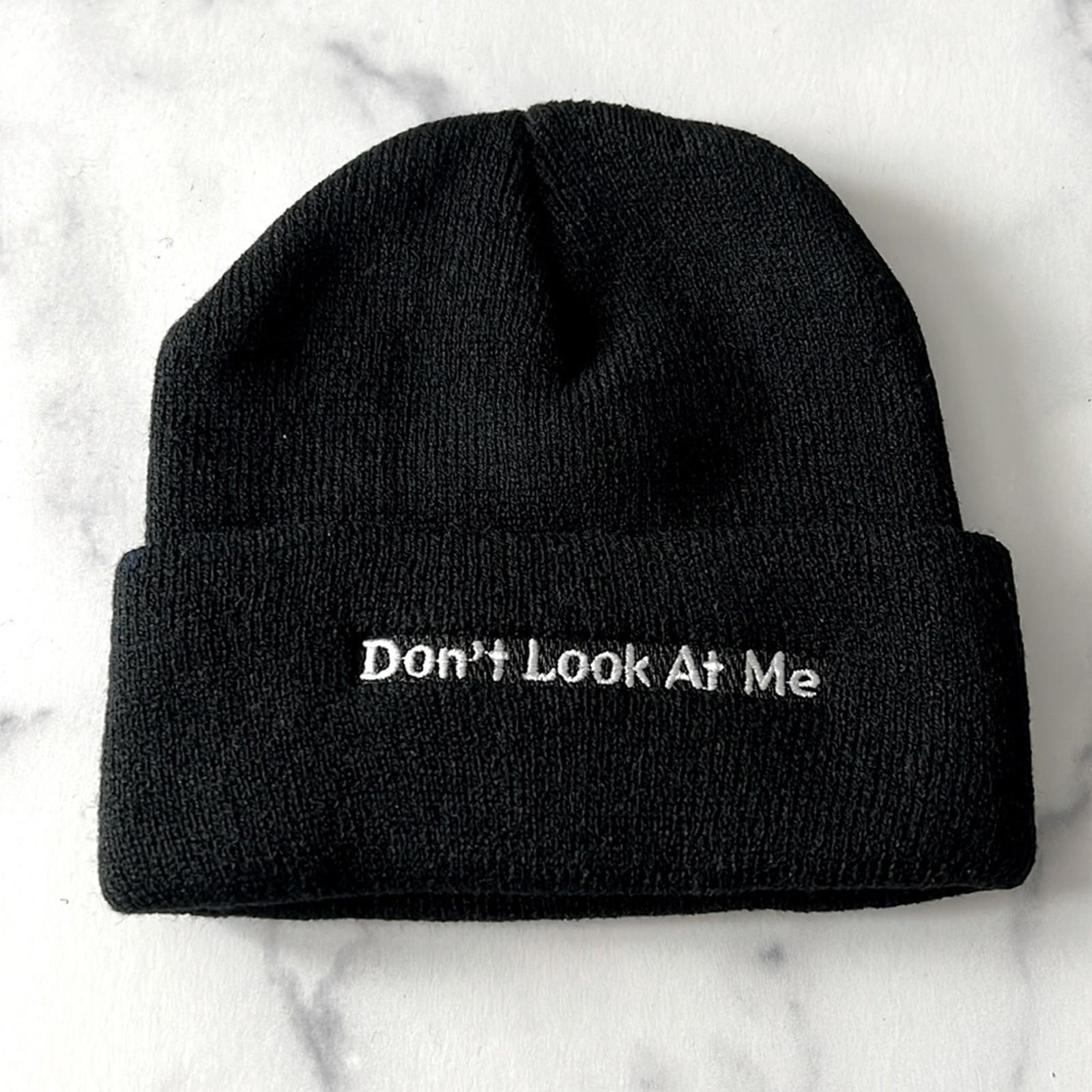 “Don’t Look At Me” Black Beanie NEW w/o Tag