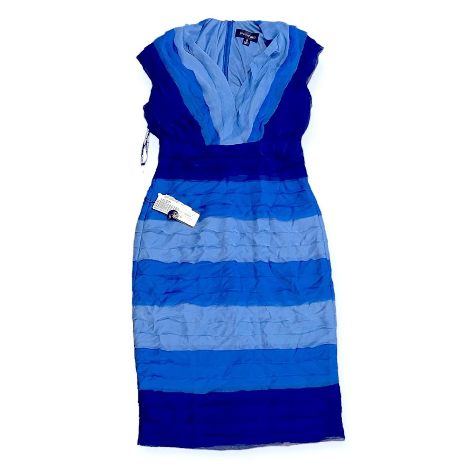 Tadashi Shoji Huxton Banded Ombré Midi Dress, Size 2 New w/Tag Retail $408
